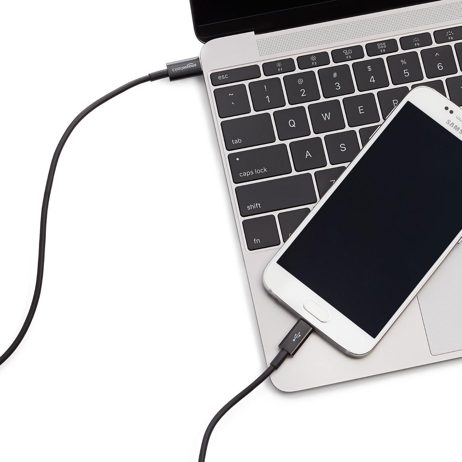 Detalle 1 de Amazonベーシック L6LUC001-CS-R USB-C-Micro-B 2.0ケーブル、3A充電・480Mbps転送
