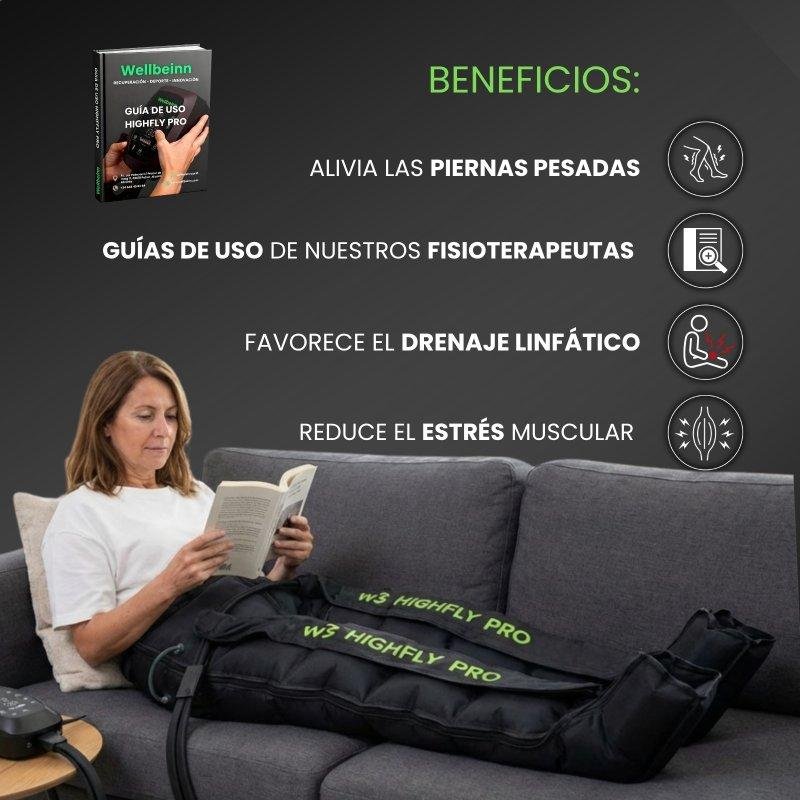 Detalle 2 de Wellbeinn Highfly Pro: botas de presoterapia de 6 cámaras ajustables 30–260 mmHg