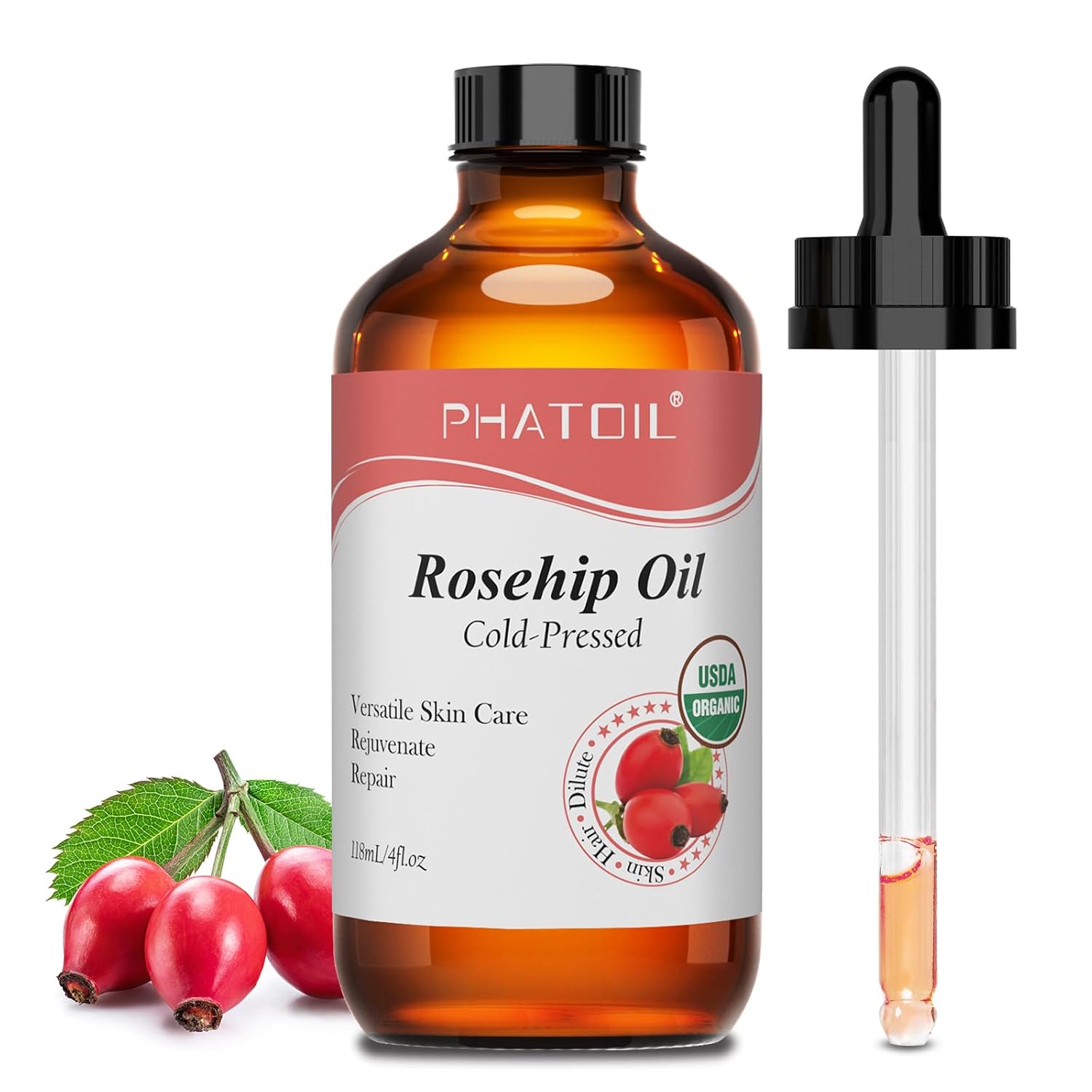 Detalle de PHATOIL Rosehip Oil, 4 oz