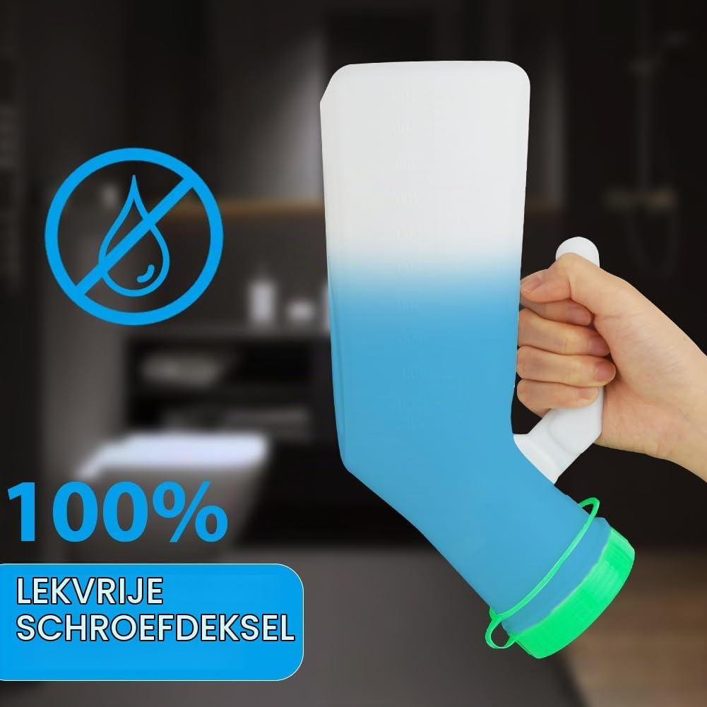 Thumbnail 1 de ACWOO urinaalfles voor mannen, 1.000 ml, lichtgevende dop en handgreep