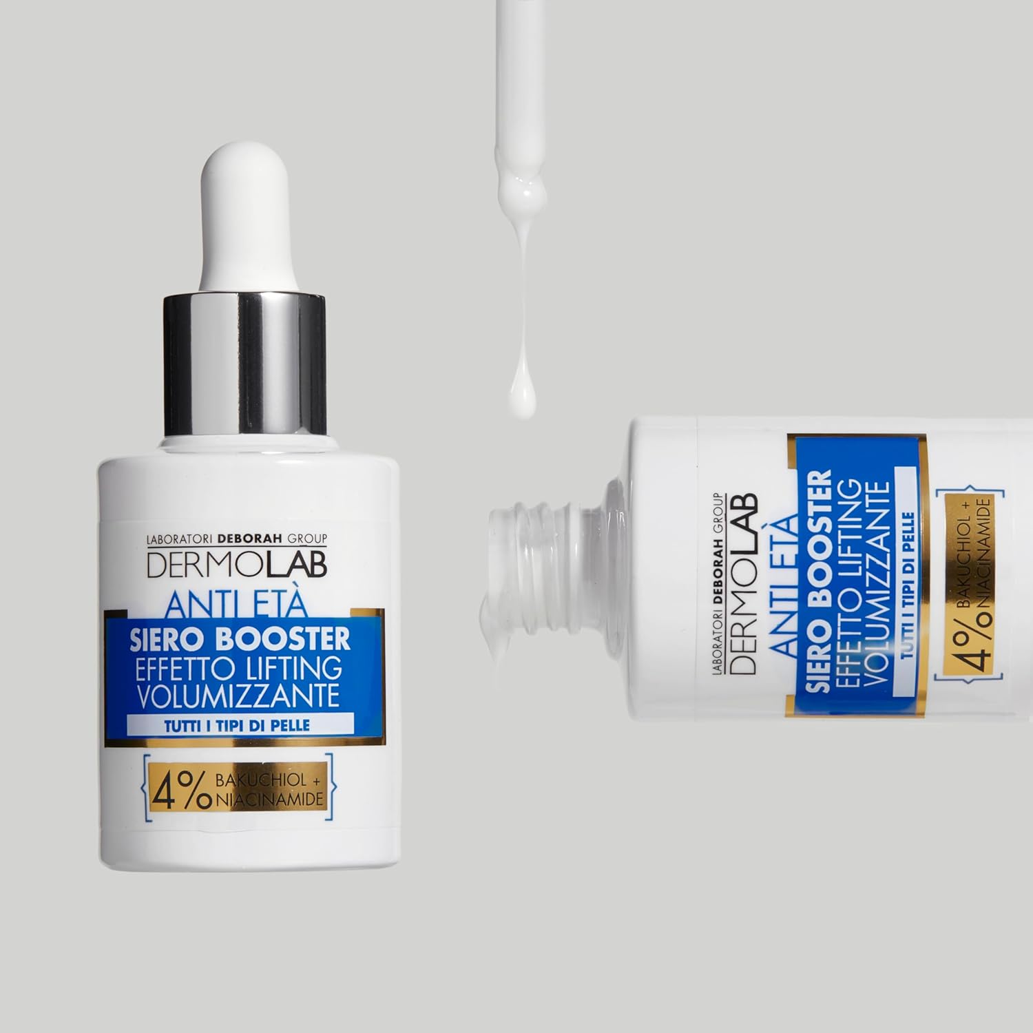 Detalle de Dermolab Siero Viso Acido Ialuronico Booster Antietà: lifting e idratazione profonda in una formula con Retinolo (30 ml)