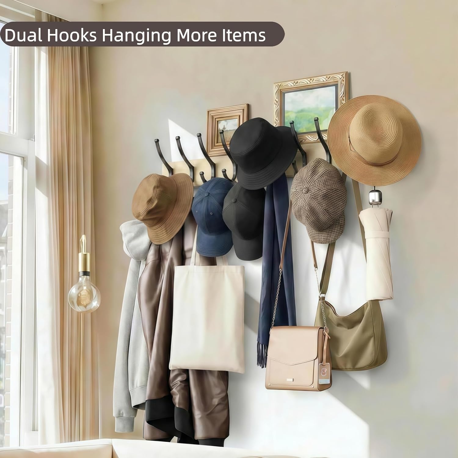 Thumbnail 5 de Optish wall-mounted coat rack with 5 double hooks