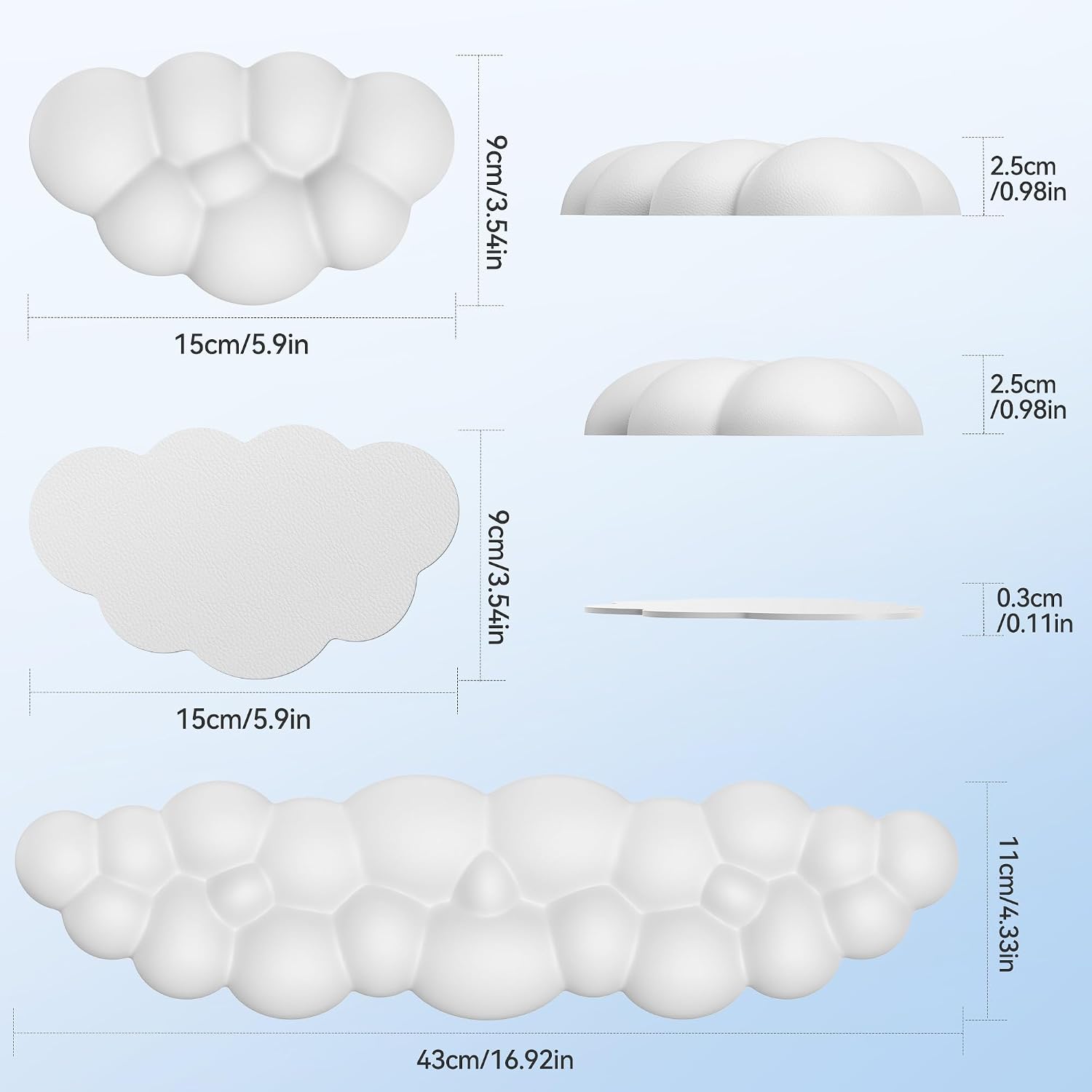 Thumbnail 5 de TECKNET Cloud Wrist Rest Set