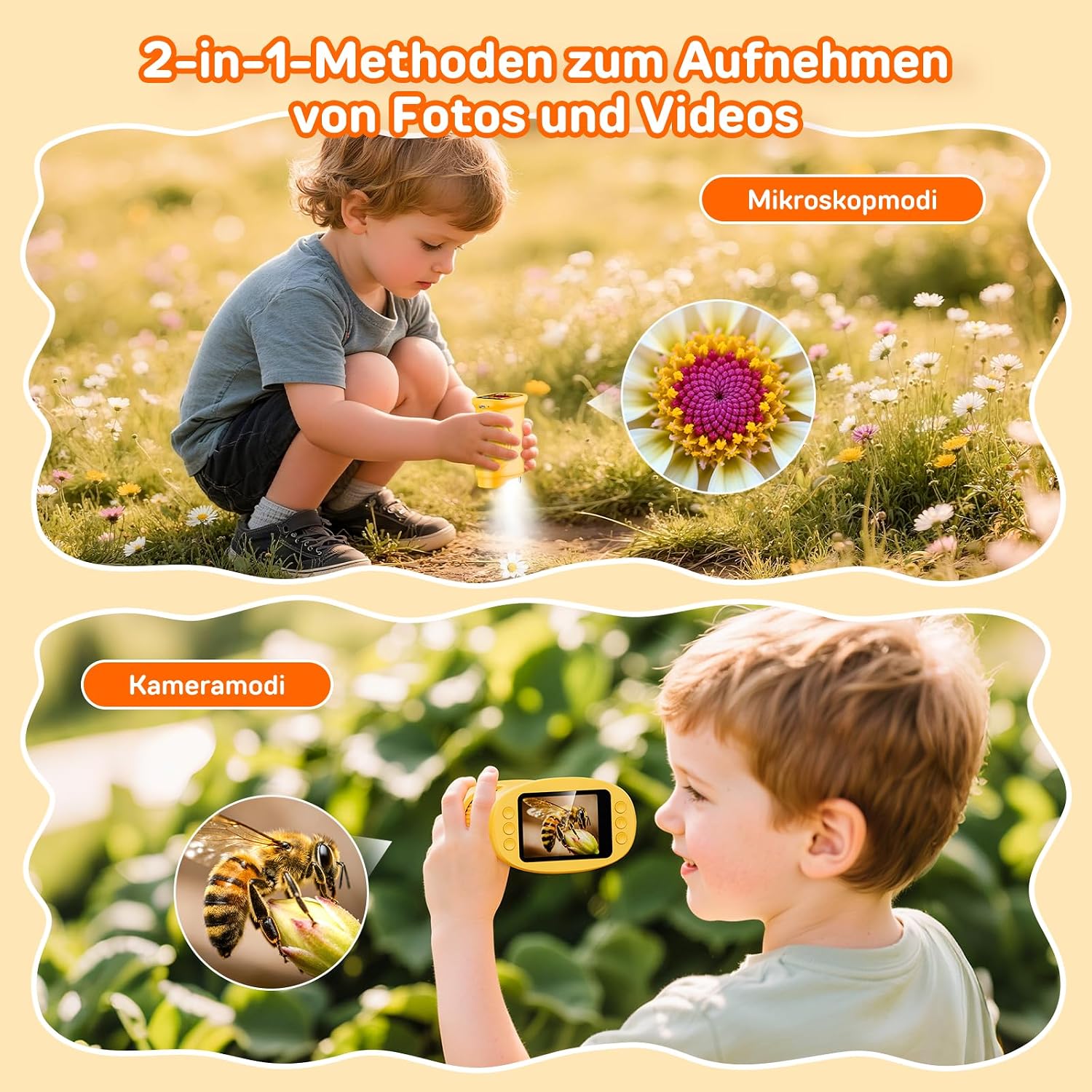 Detalle 2 de Ashfly Digitales Kindermikroskop 4K – Tragbares Taschenmikroskop mit 2,0" Display