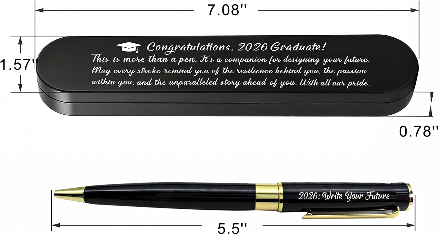 Thumbnail 6 de ABBNT Class of 2026 Graduation Gift: Custom Engraved Ballpoint Pen with Metal Case