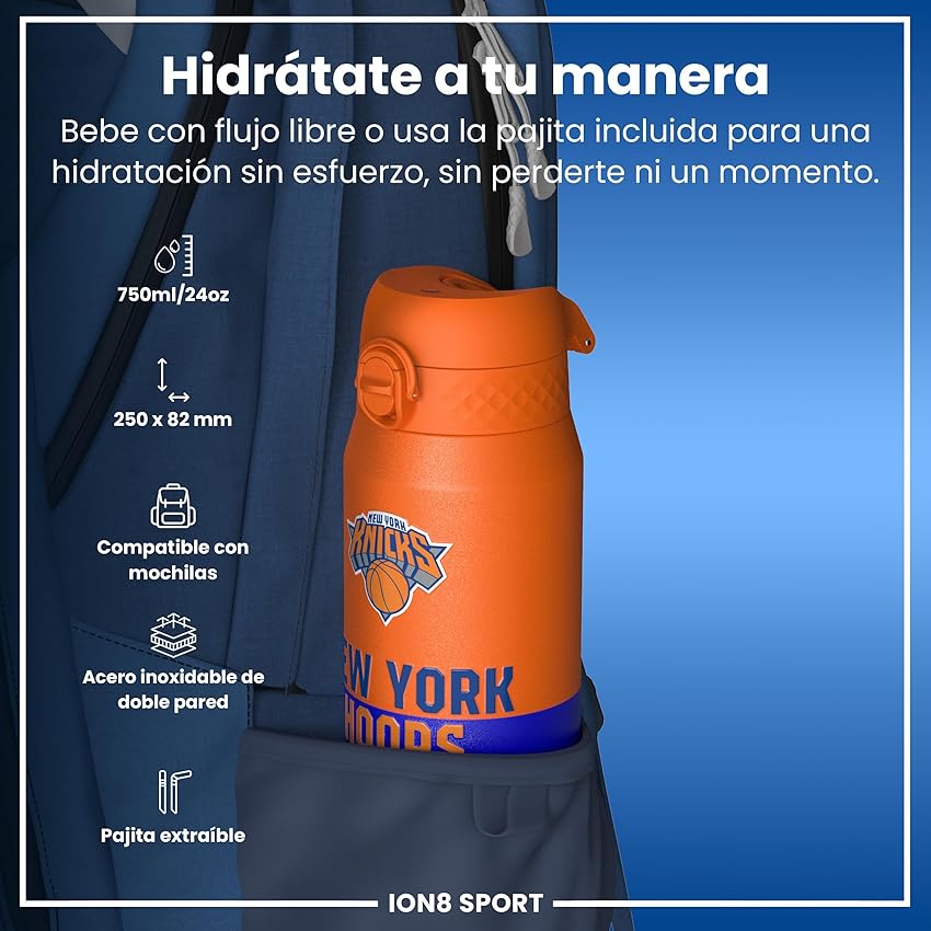 Detalle 2 de ion8 NBA New York Knicks Botella térmica 750 ml 🚰