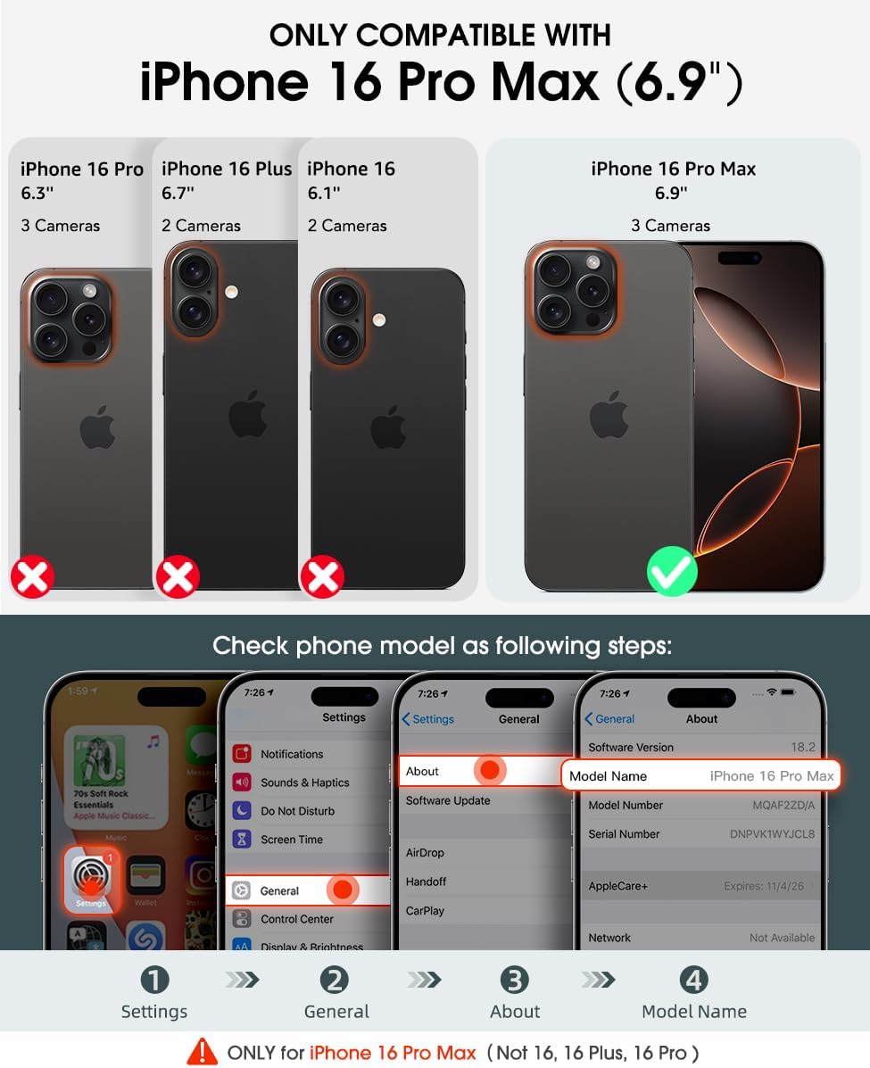 Thumbnail 1 de OCASE Hülle für iPhone 16 Pro Max – RFID-blockierende PU-Leder Wallet mit Reißverschluss, Standfunktion und Lanyard in Braun