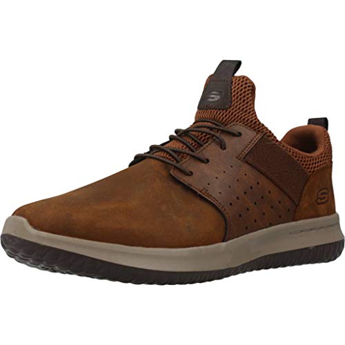 Detalle de Skechers Men's Delson Axton Trainer, Brown, UK 10