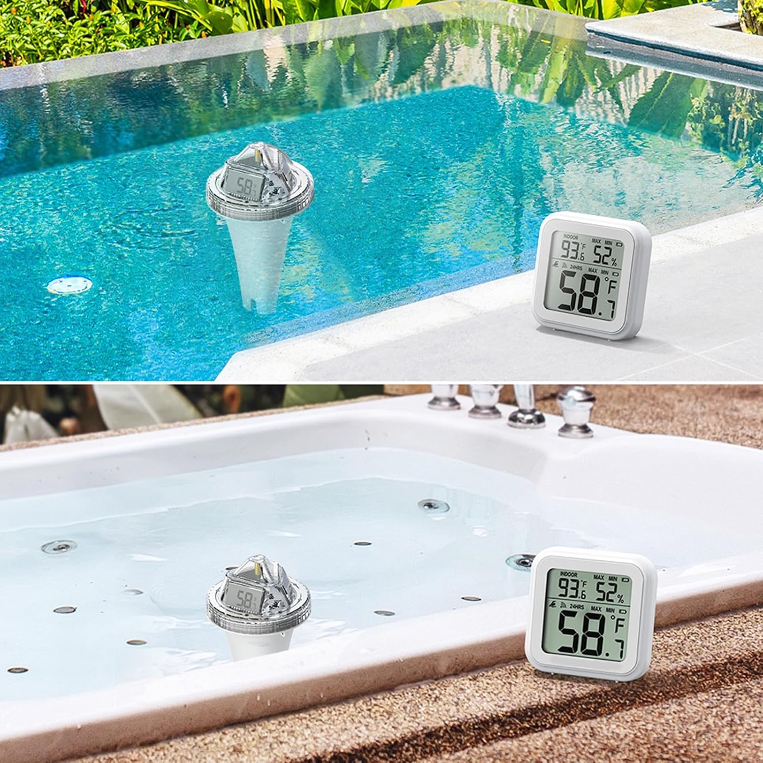 Detalle 2 de HOSPAOP H0565 flytande Wi-Fi-pooltermometer med LCD och app