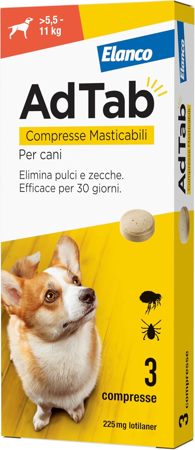 Detalle de AdTab 3 Compresse Masticabili per Cani 900 mg (22-45 Kg) – Contro pulci e zecche, gusto carne