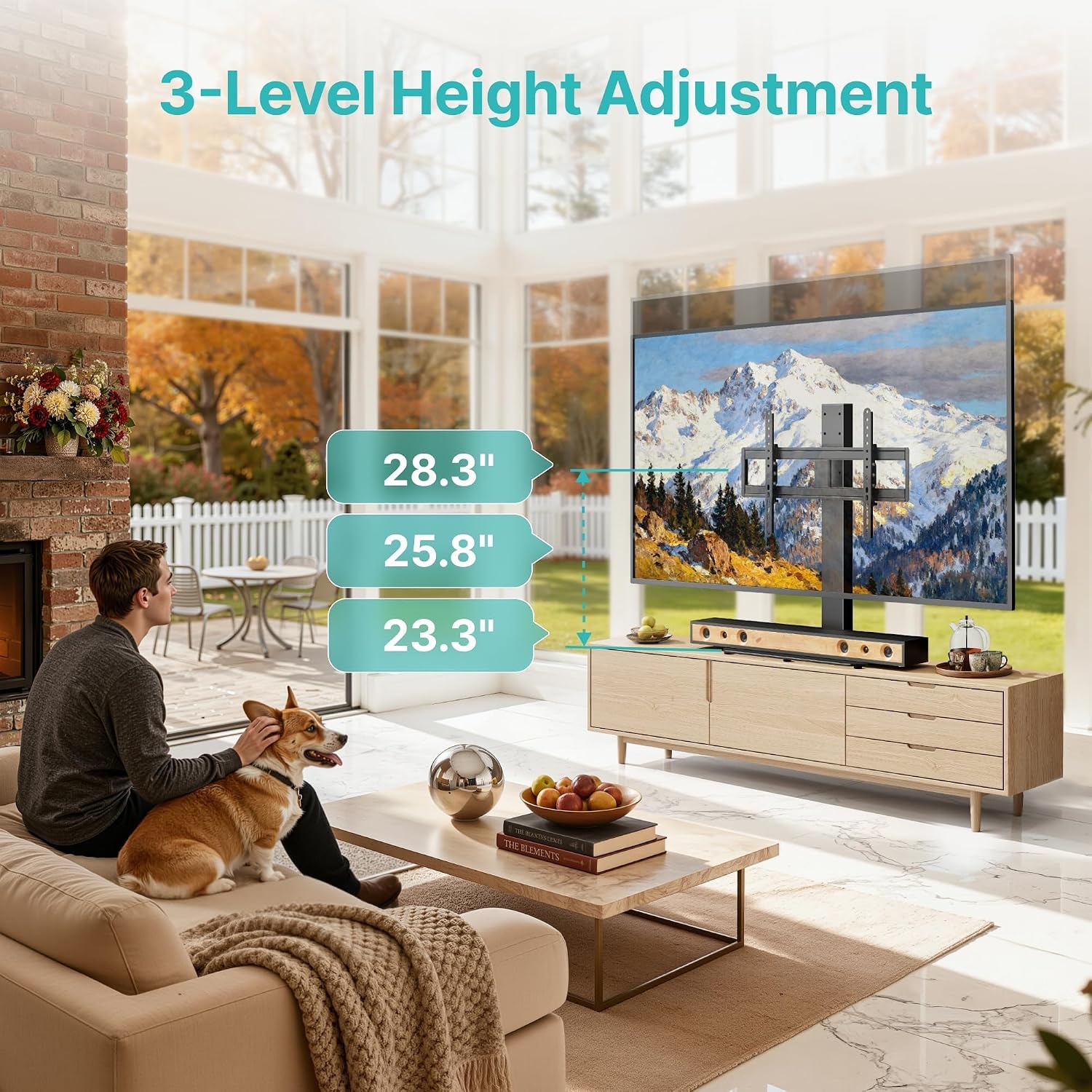 Thumbnail 4 de Pegzone Universal TV Stand Swivel with Power Outlet (43–90" TVs, VESA up to 600x400mm)