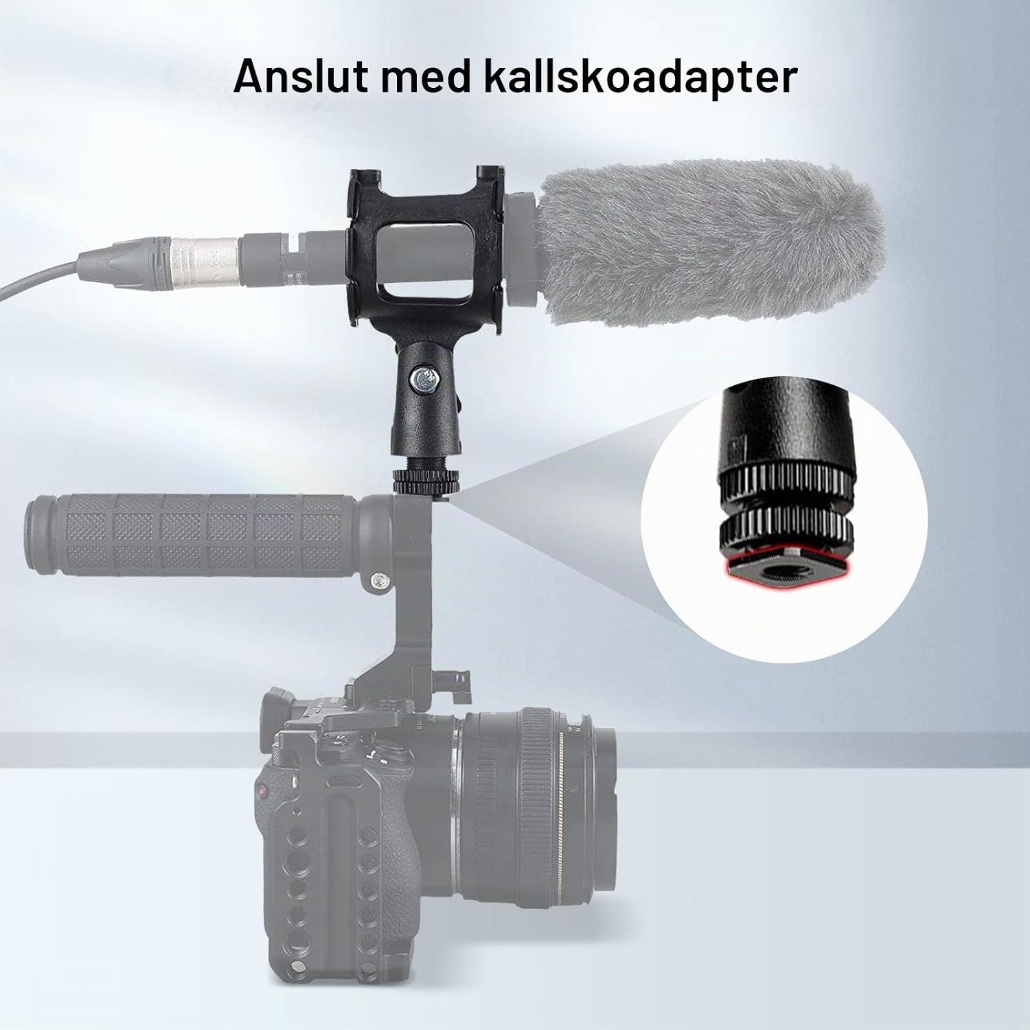 Detalle 1 de SMALLRIG 1859 mikrofonfäste för kamerasko och bom, 5/8 till 3/8 tum
