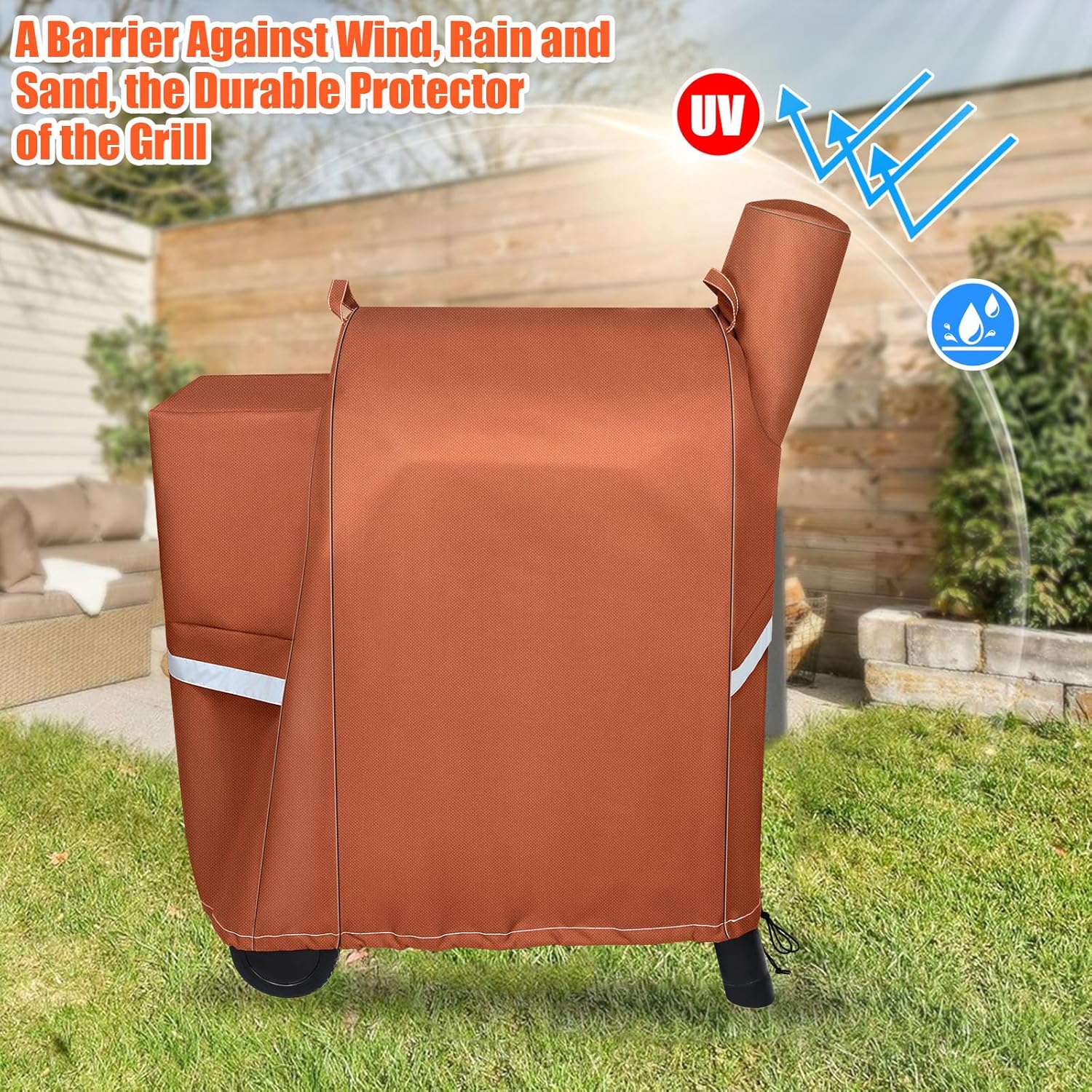 Thumbnail 5 de QuliMetal Grill Cover for Traeger Pro 22 & 575 Series – Heavy-Duty 600D Waterproof Cover with Windproof Drawstrings