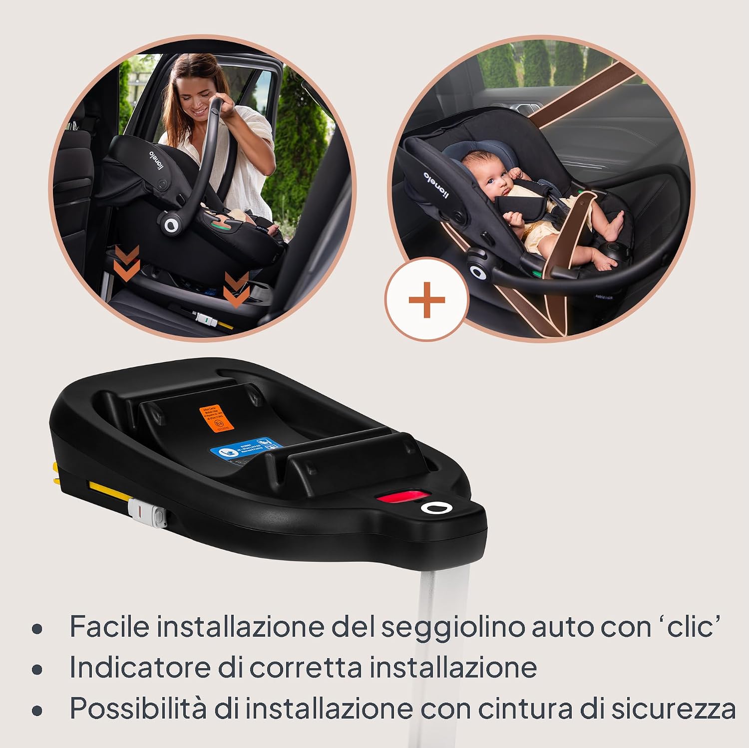 Thumbnail 6 de LIONELO ASTRID i-size SET: Seggiolino auto per neonati e bambini con base ISOFIX, protezione avanzata e comfort Dri-Seat
