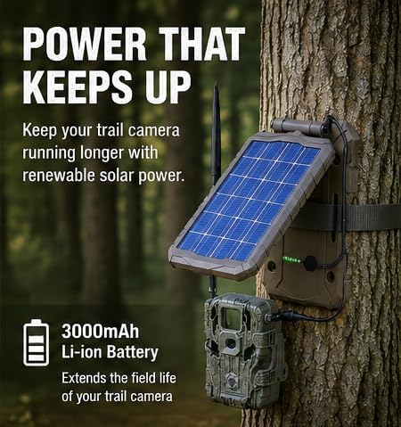 Detalle de Stealth Cam STC-SOLP Solar Battery Pack, 12V, 3,000mAh, 10-ft Cable