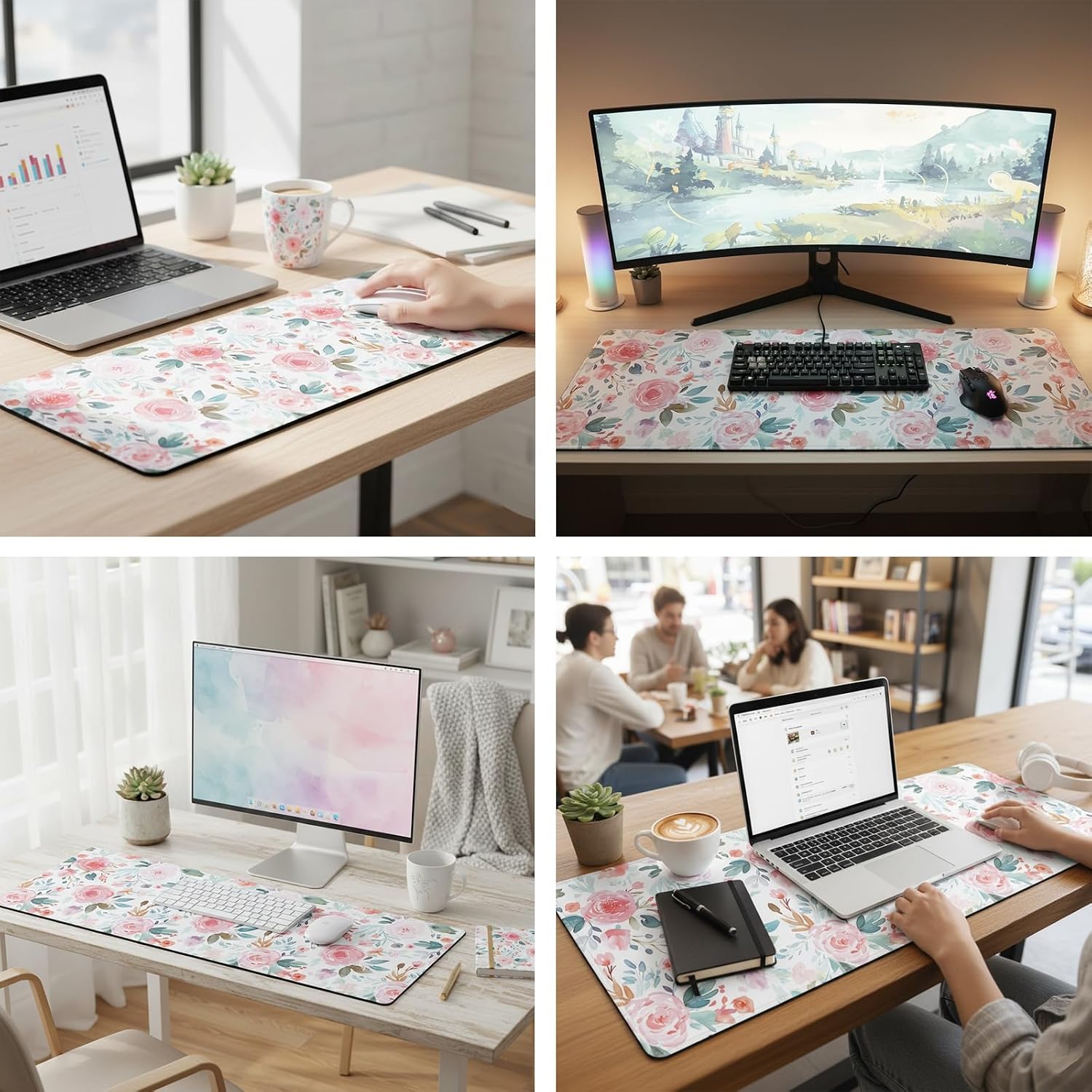 Thumbnail 6 de XXL Floral Gaming Mouse Pad 47.2 x 23.6 Inch