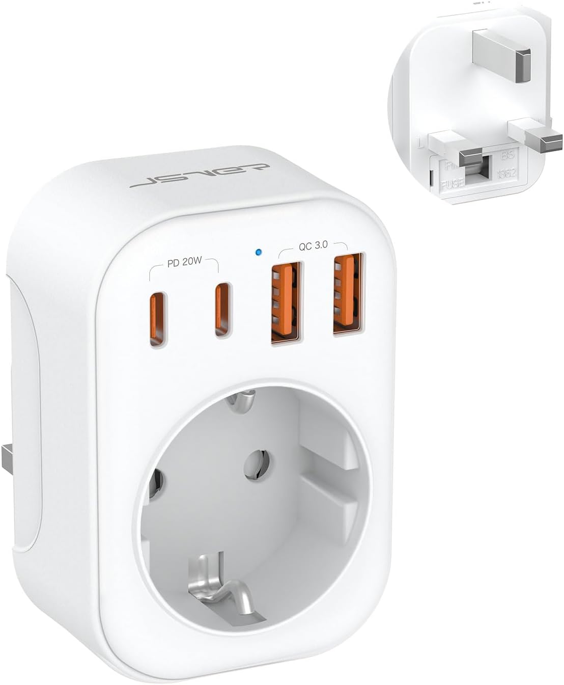 Detalle de JSVER Reiseadapter UK adaptador de viaje 5 en 1