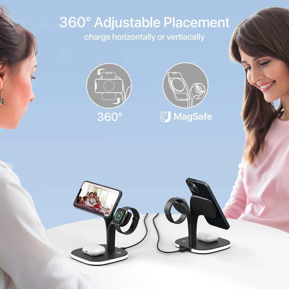 Detalle 2 de EXW Magnetic Wireless Charger 3‑in‑1 MagSafe station