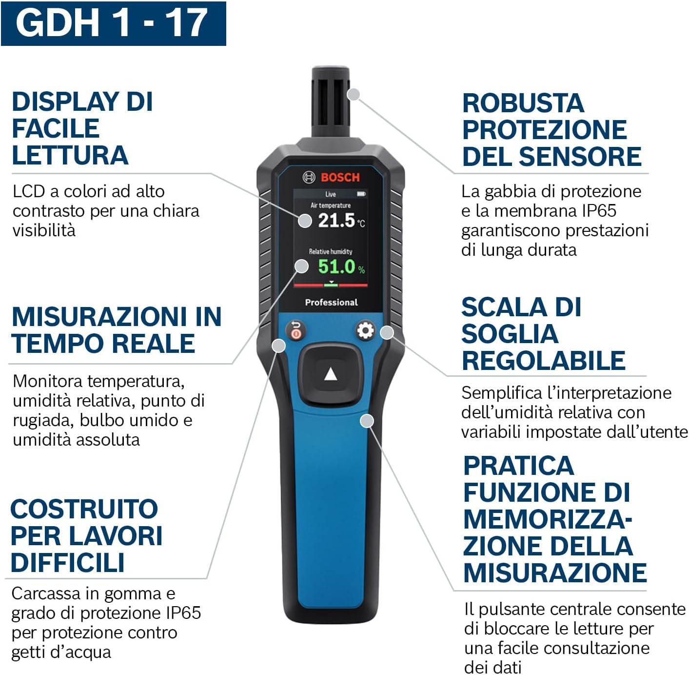 Thumbnail 4 de Bosch Professional Termoigrometro GDH 1-17 IP65