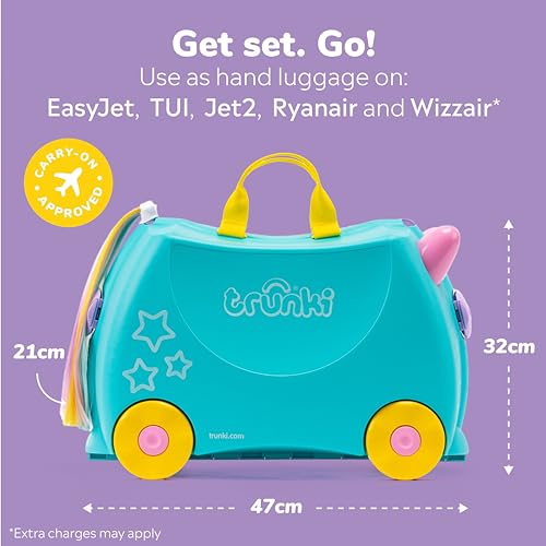 Thumbnail 2 de Trunki Unicorn Teal Ride-On Suitcase: The Colourful 18L Cabin Companion for Little Travellers