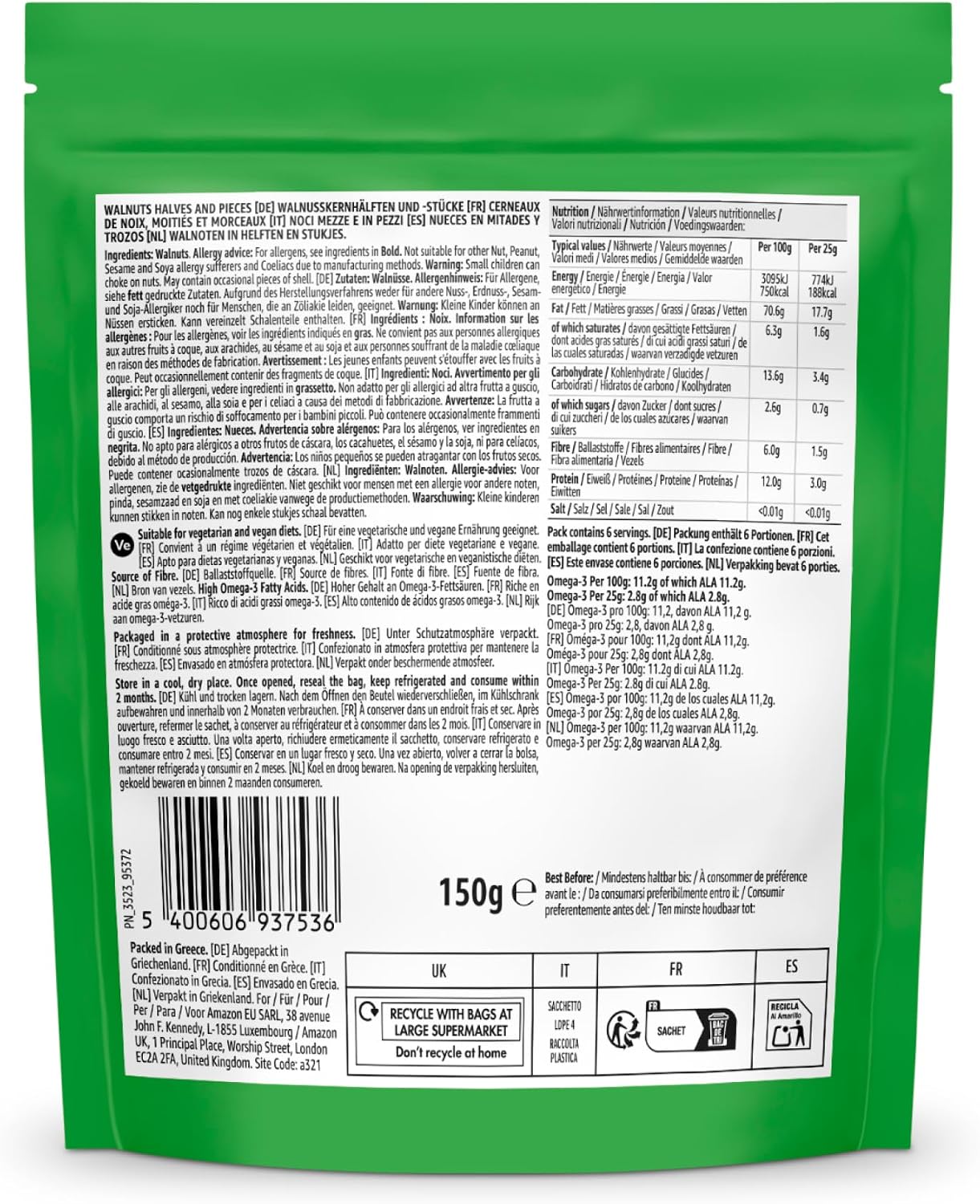 Detalle 2 de By Amazon Noci - 150 g, confezione 7