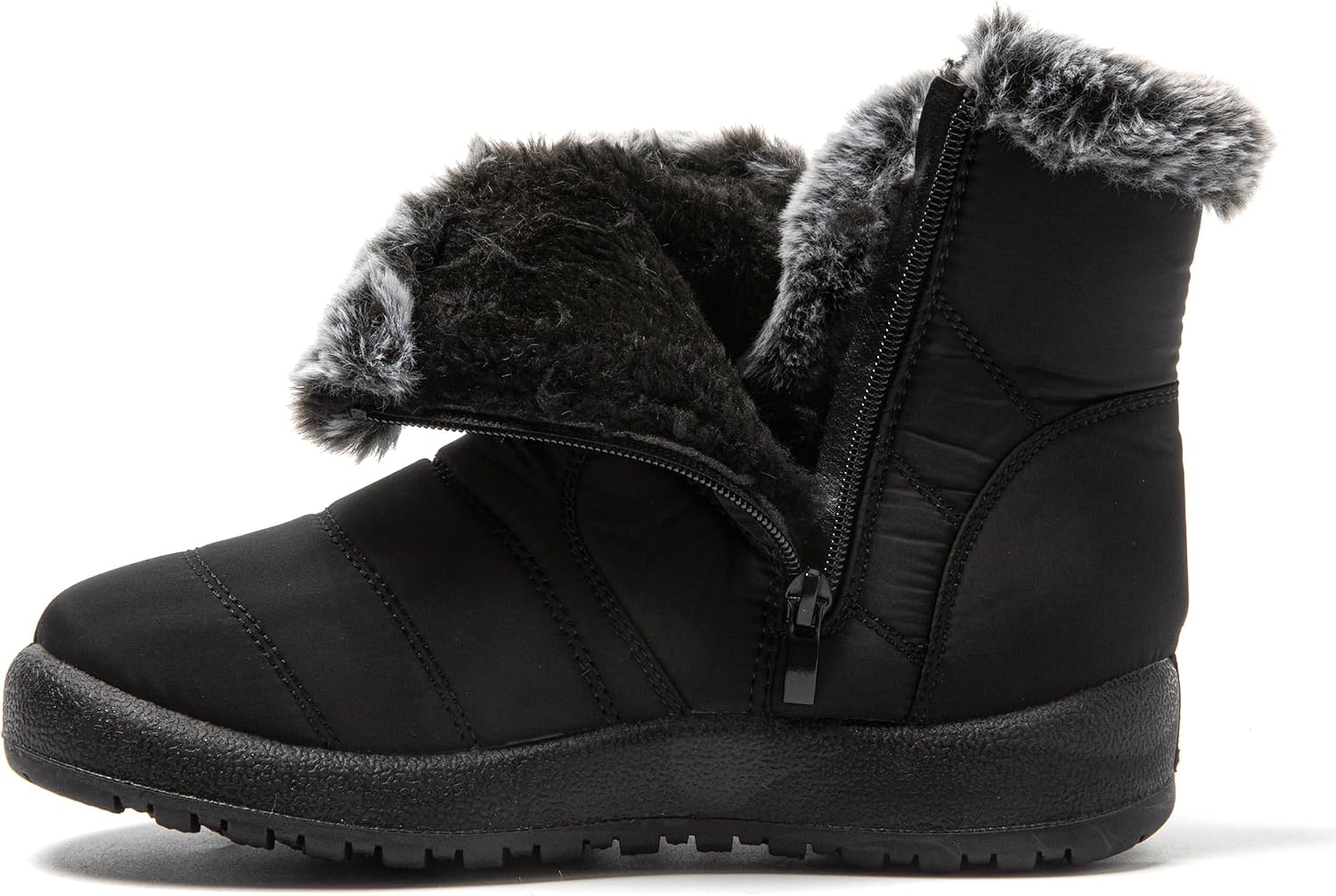 Detalle de JOMIX dameslaarzen met ritssluiting, zachte bontvoering en warme snowbootstijl