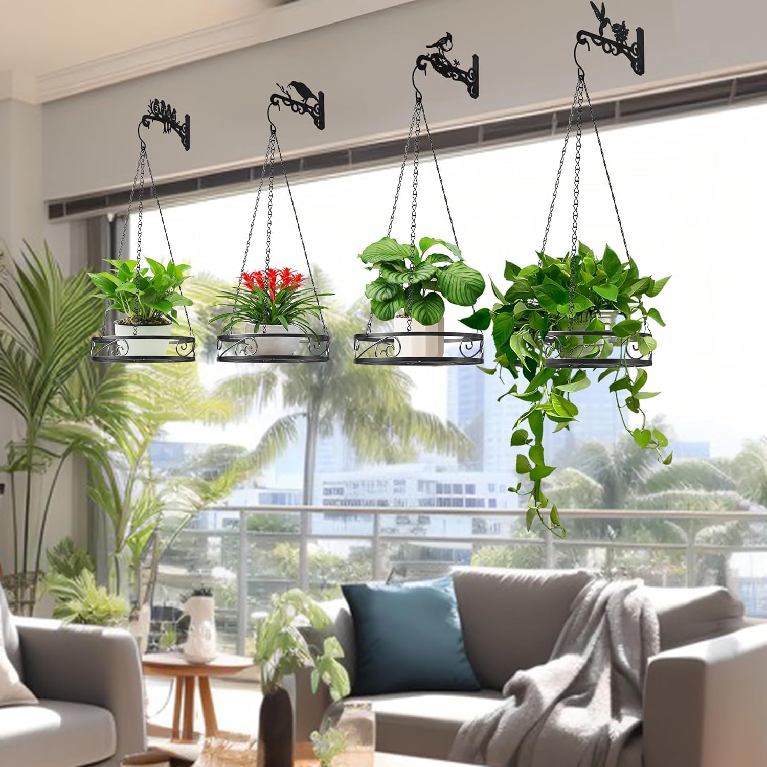 Thumbnail 4 de 2 PCS Metal Plant Hangers with Bird Design