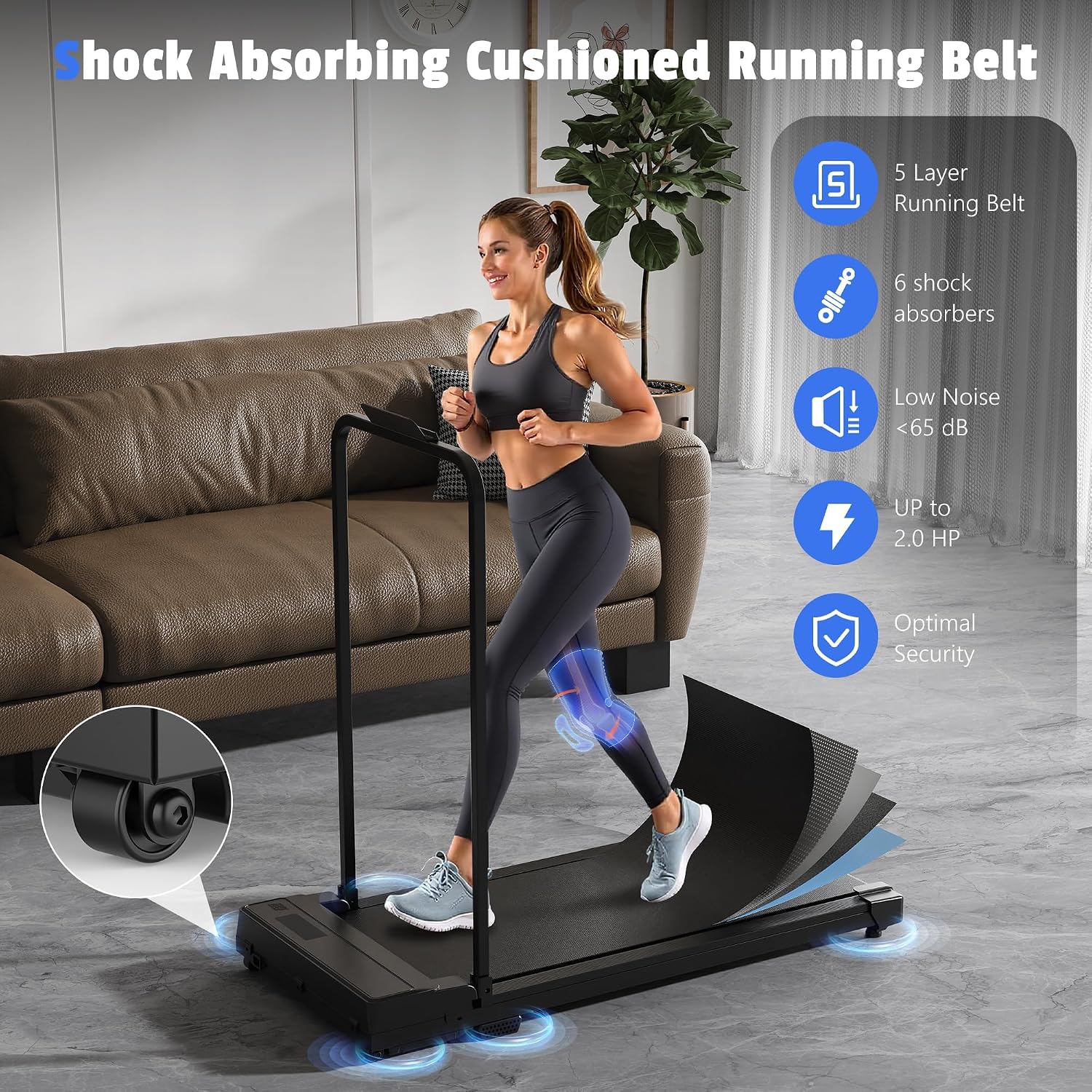 Thumbnail 3 de Chlorythm Walking Pad Treadmill with Handrail, Remote and 1–4 MPH Speed