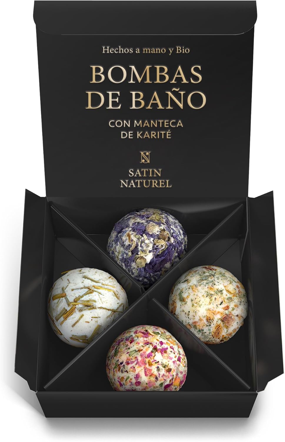 Satin Naturel 4 Bombas de Baño BIO de Lujo