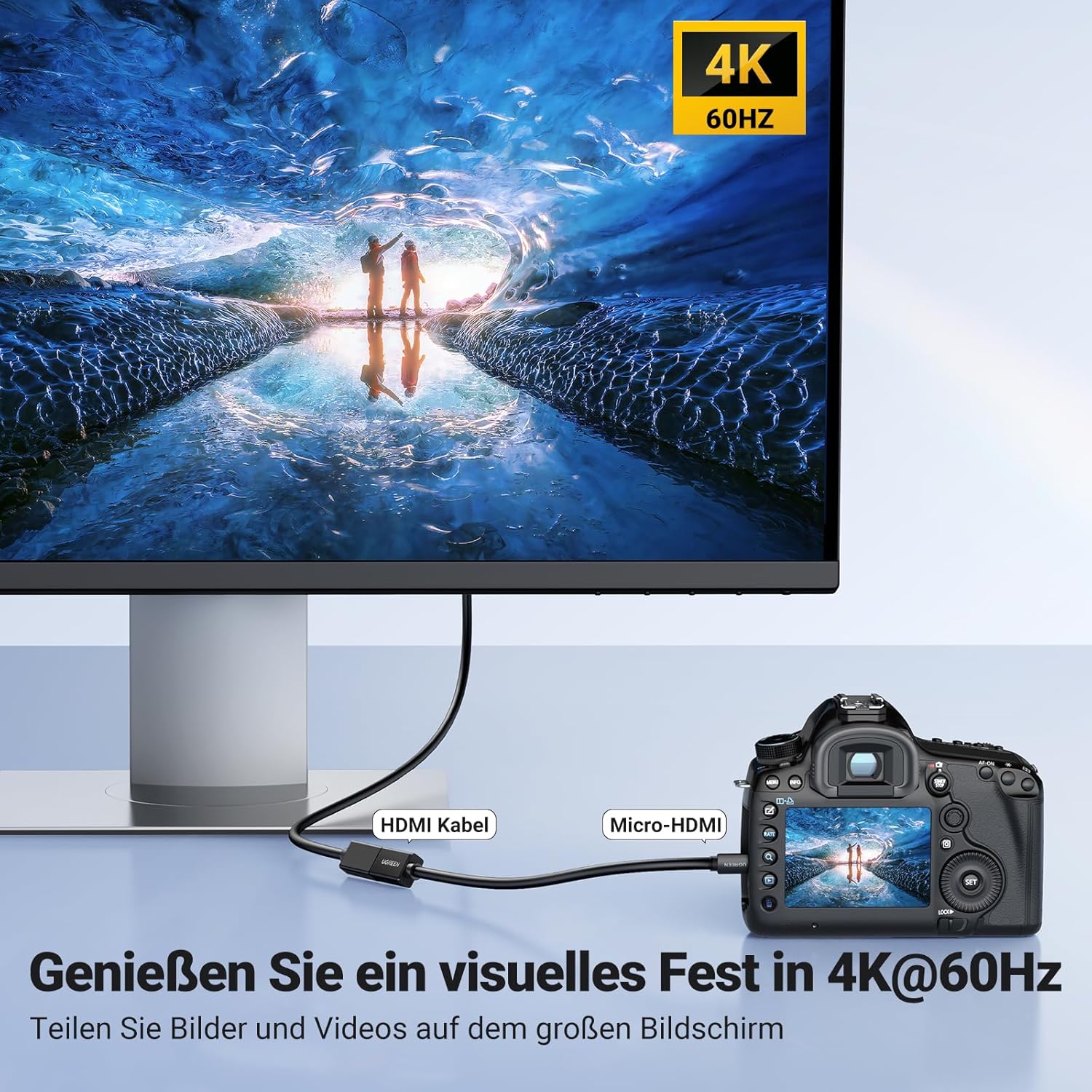 Detalle 2 de UGREEN 4K Micro‑HDMI Adapter 20 cm