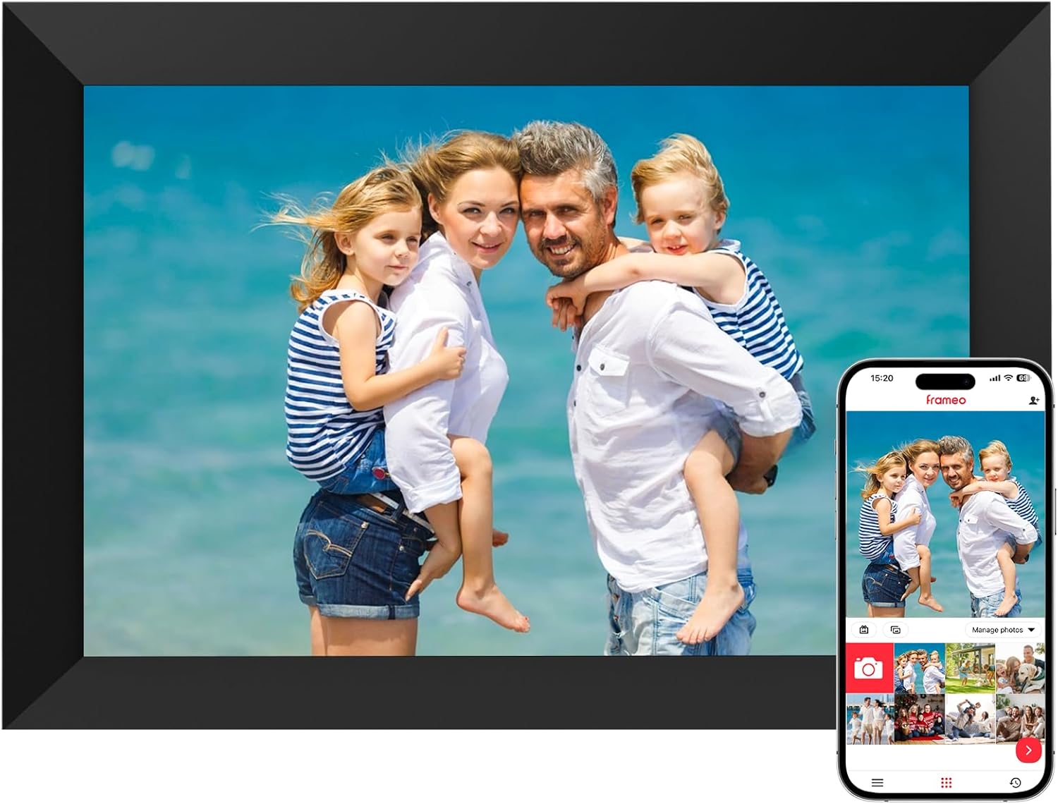 Frameo 10.1 Inch WiFi Digital Picture Frame with 1280x800 IPS Touch Screen