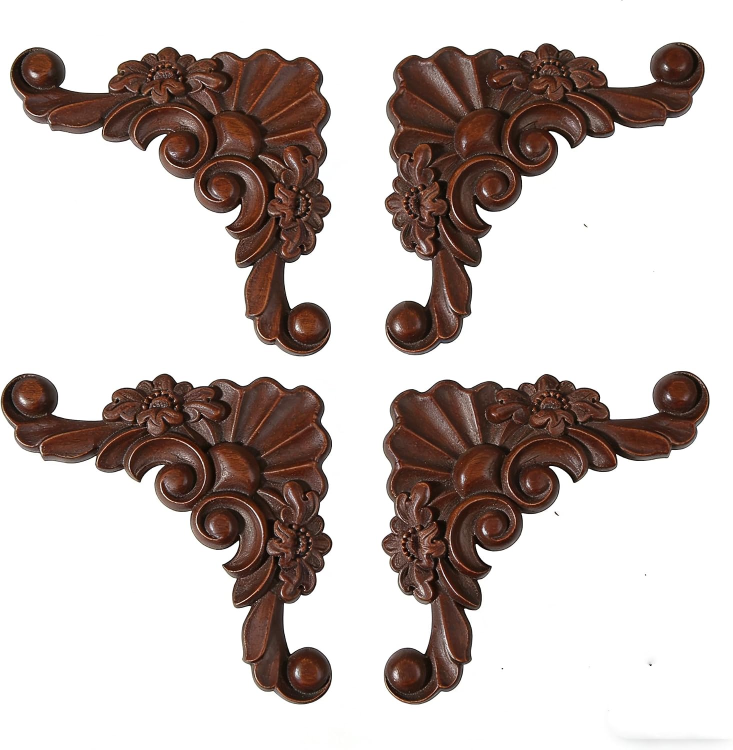 Thumbnail 6 de Unpainted Wood Furniture Appliques, 9.5 x 9.5 cm