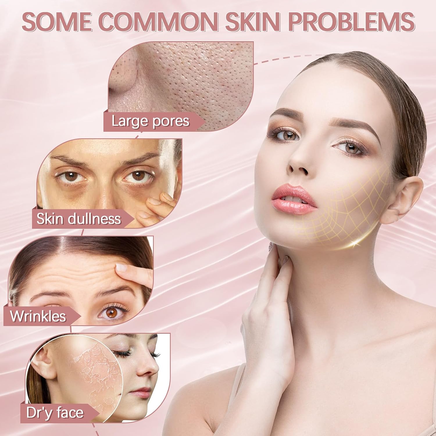 Detalle 1 de CelestiMingle collageen gezichtsmasker, 5 stuks met hyaluronzuur en probiotica