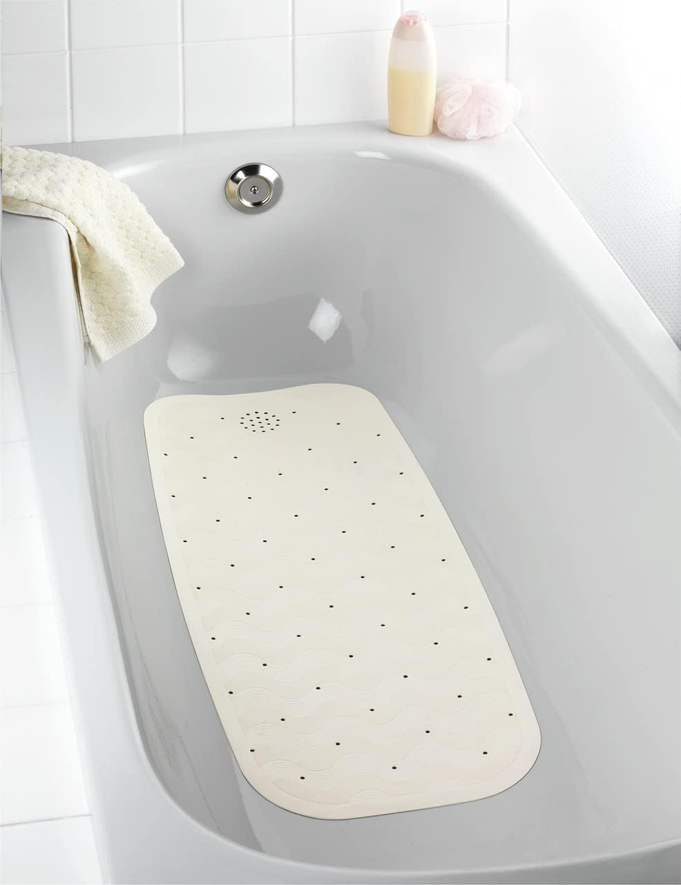 Detalle de Tapis de bain antidérapant Maximex Natur-Kautschuk beige 37 x 90 cm — sécurité et confort sur le bain