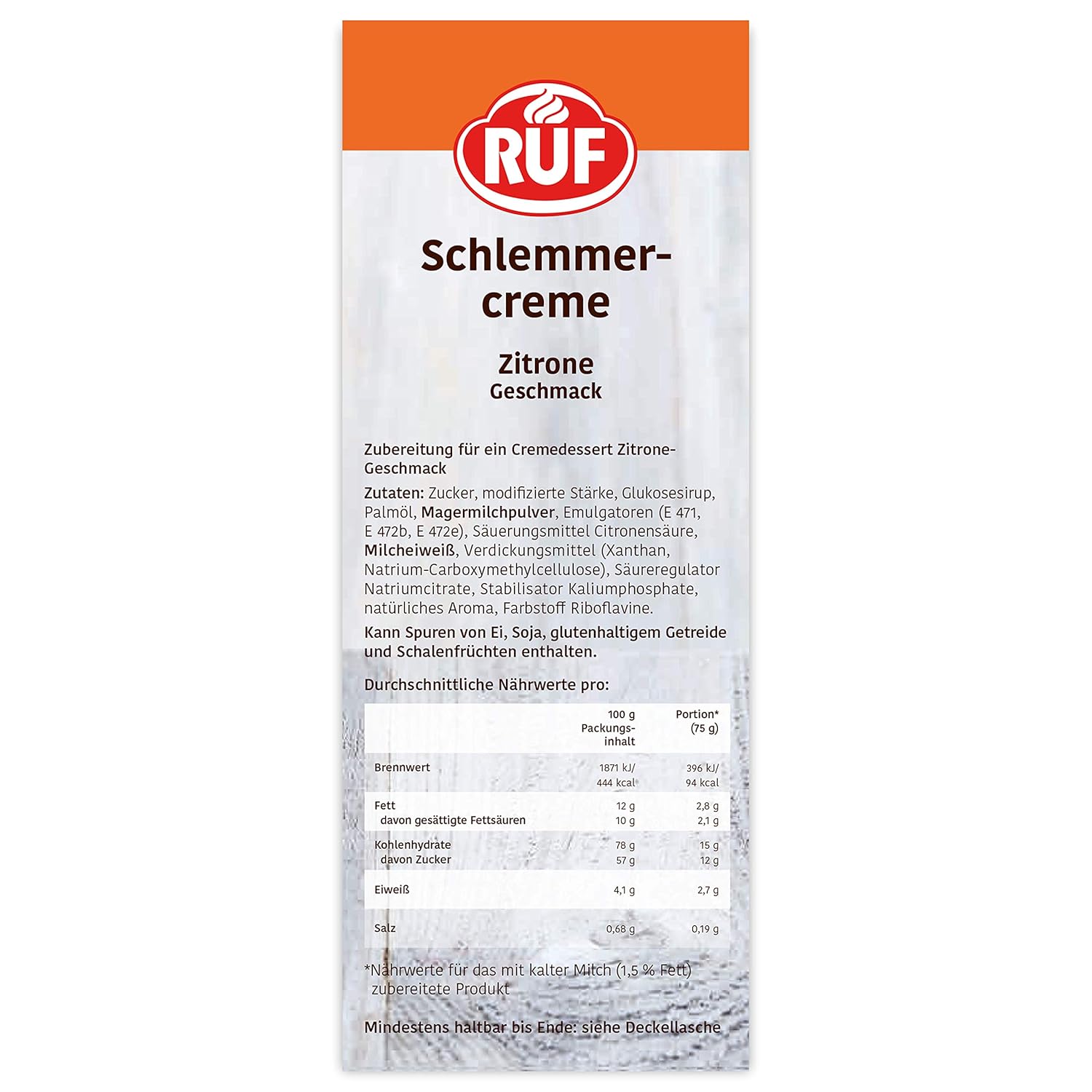 Thumbnail 4 de RUF Schlemmercreme Zitrone (ohne Kochen) Großpackung Dessertpulver – cremiges Zitronen-Cremedessert, glutenfrei, 1.000 g