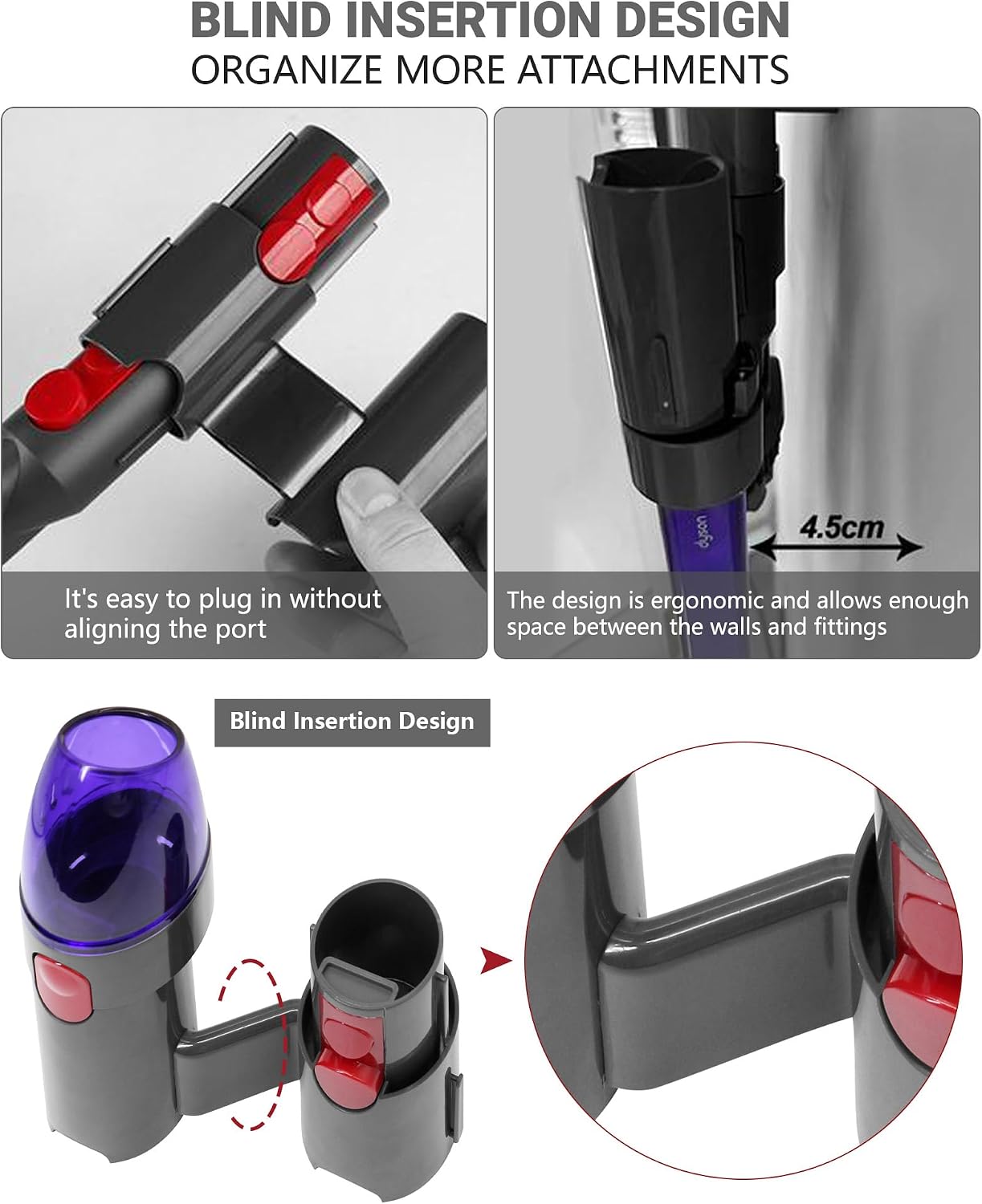 Thumbnail 1 de HAFOEEP 11304294 accessoirehouder voor stofzuiger, 2-pack voor Dyson V7, V8, V10, V11 en V15