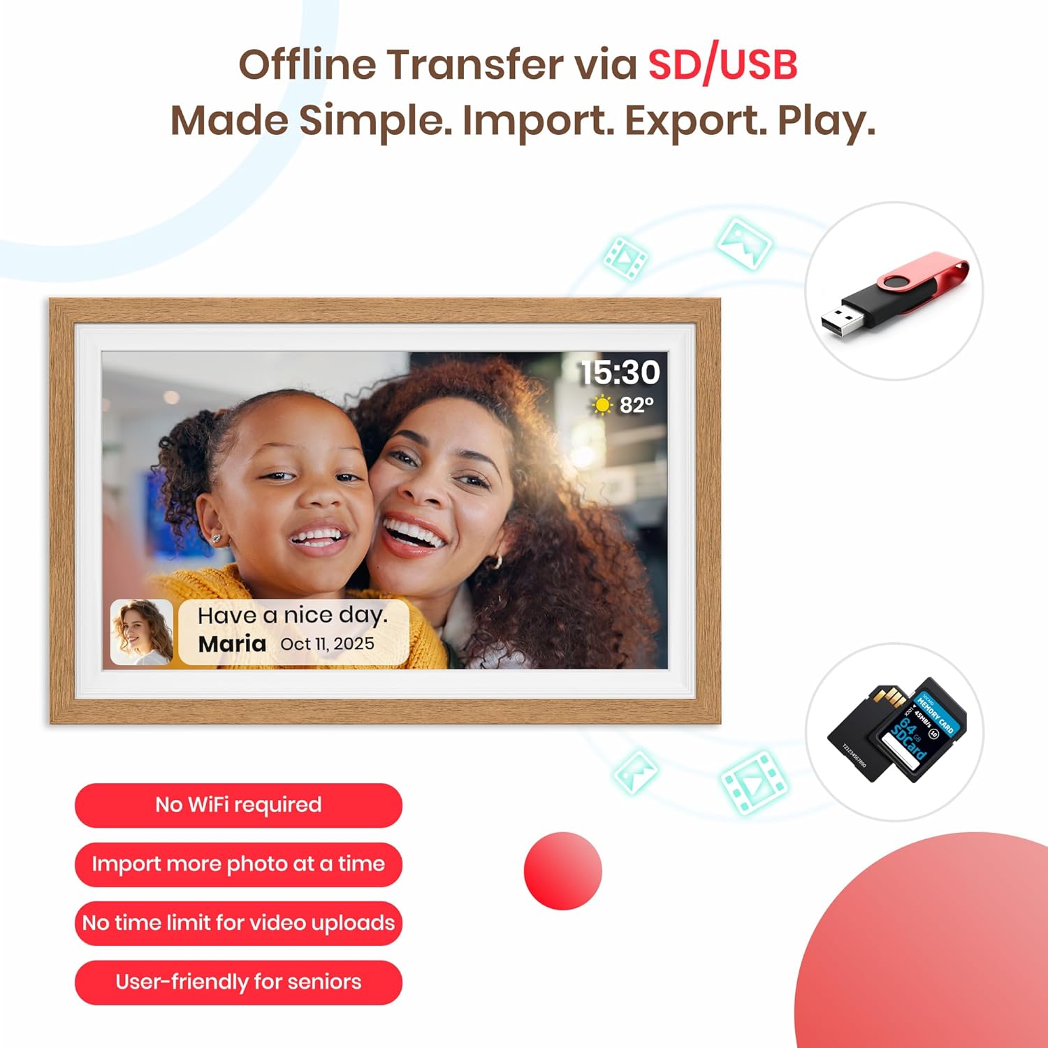 Thumbnail 5 de Frameo 15.6 Inch WiFi photo frame with 64GB