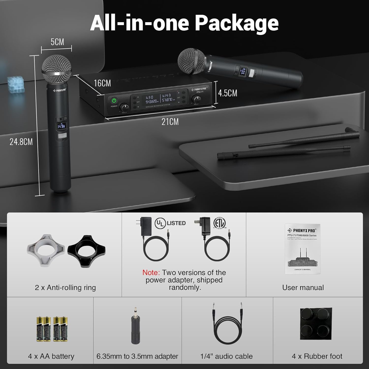 Thumbnail 6 de Phenyx Pro PTU-71-2H Wireless Dual Mics 328ft