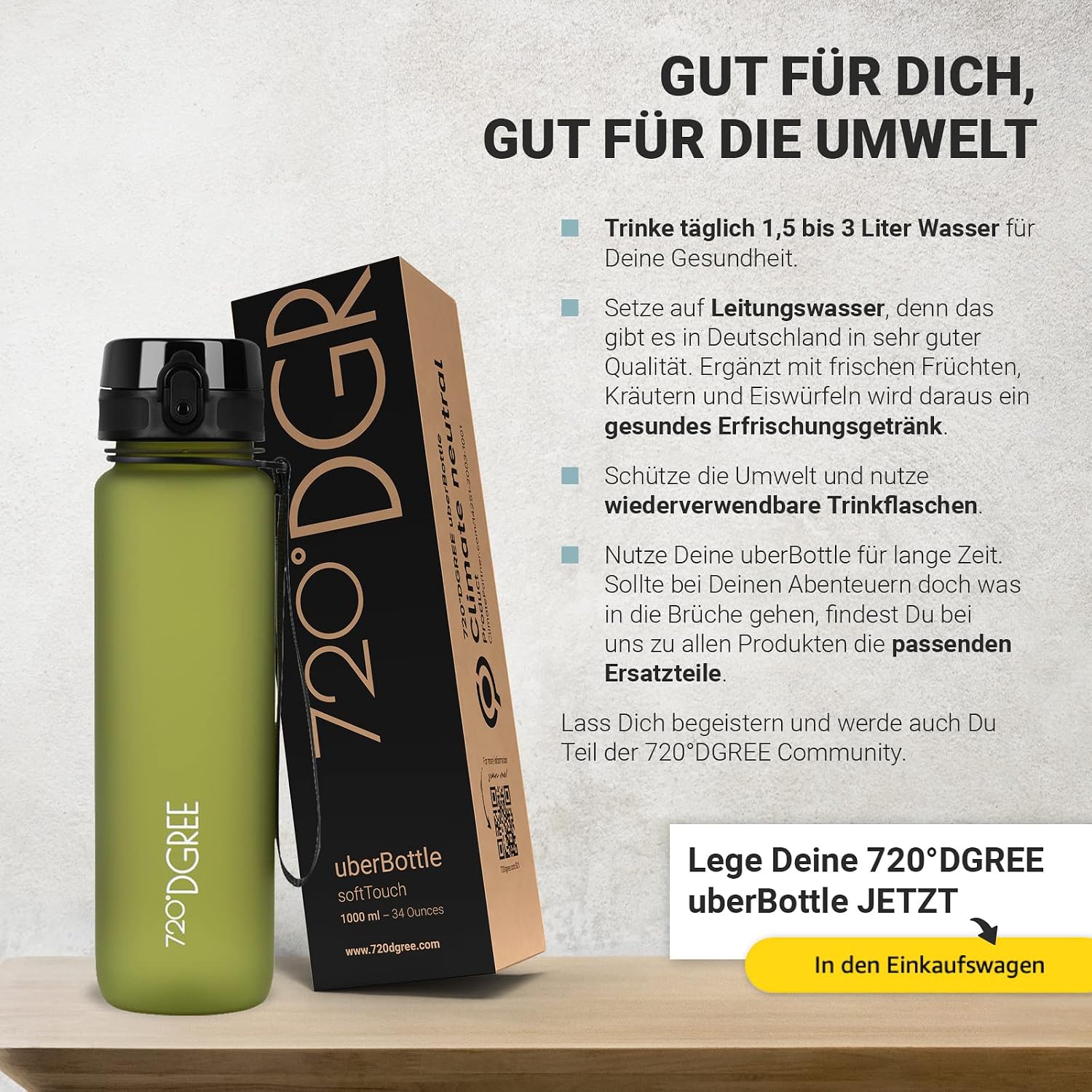 Thumbnail 6 de 720°DGREE uberBottle + setaccio frutta in Tritan, borraccia sportiva 350/500/650 ml e 1/1,5 l