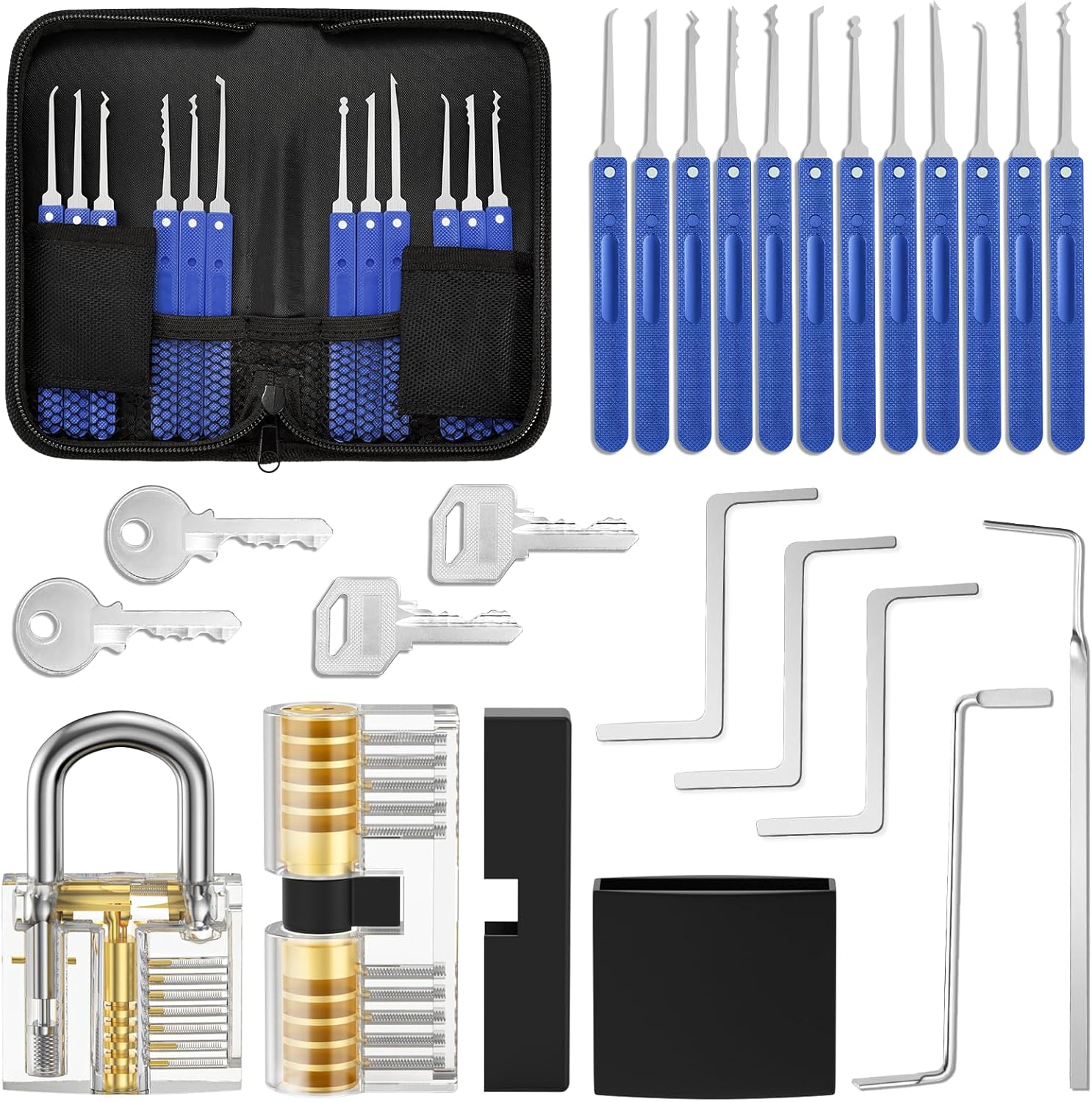 Detalle de Eventronic 17-Piece Lock Picking Set with 2 Transparent Practice Locks
