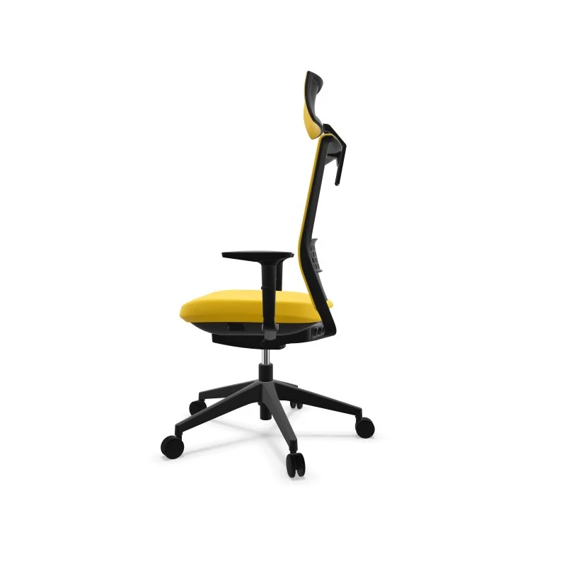 Detalle de Actiu Stay Silla de Oficina con Cabezal Amarilla/Negra