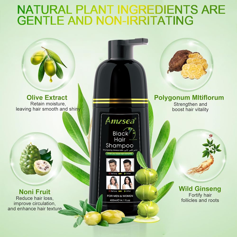 Detalle de Instant Black Hair Shampoo Haarfärbeshampoo 30 Tage