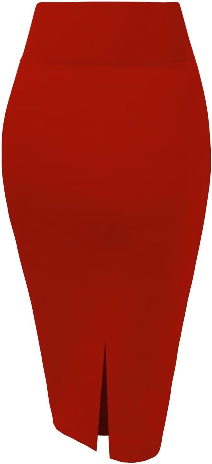 Detalle de Hybrid & Company Women’s Premium Nylon Ponte Stretch High Waist Pencil Suit Skirt (Below Knee)