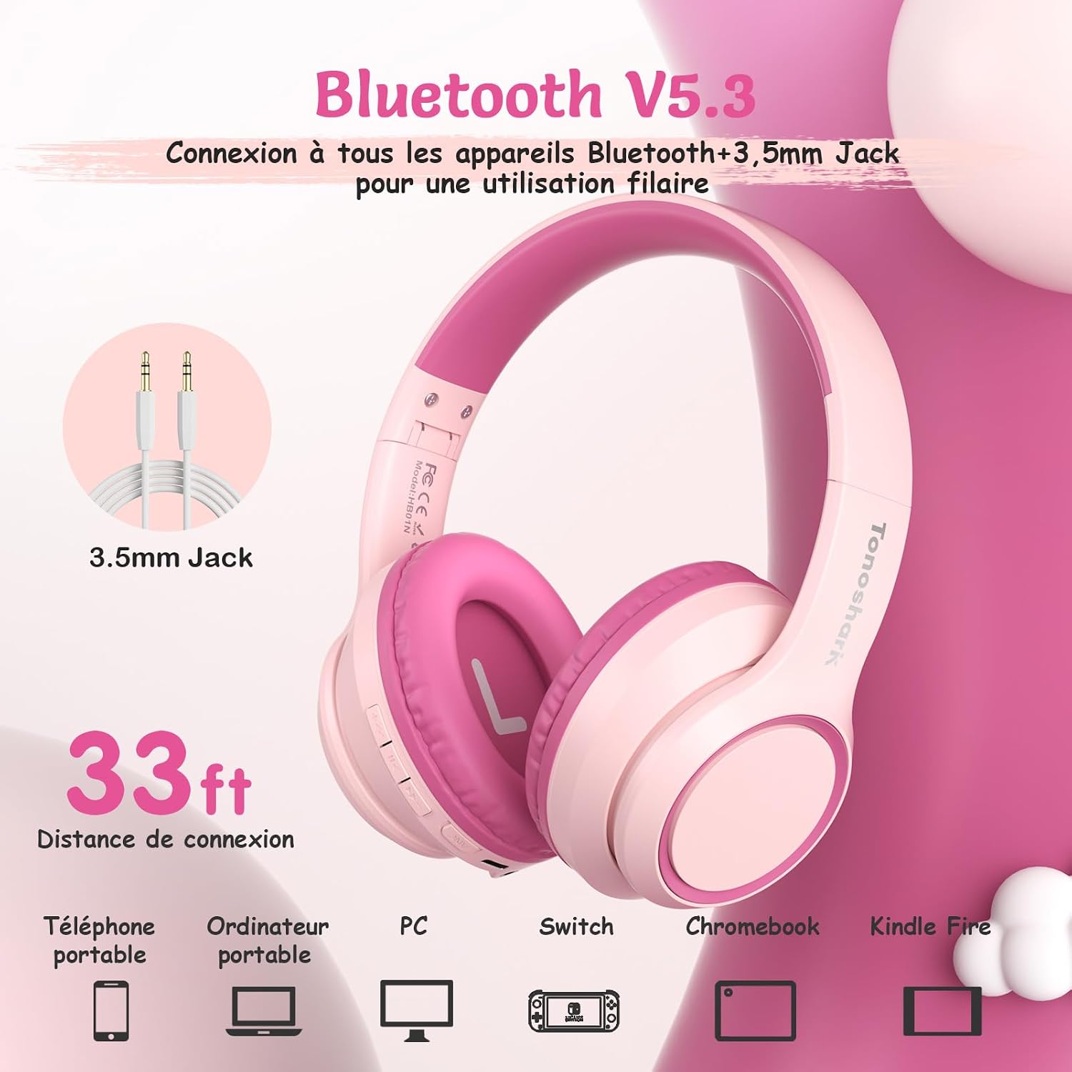 Thumbnail 5 de TONOSHARK Casque enfant 60h