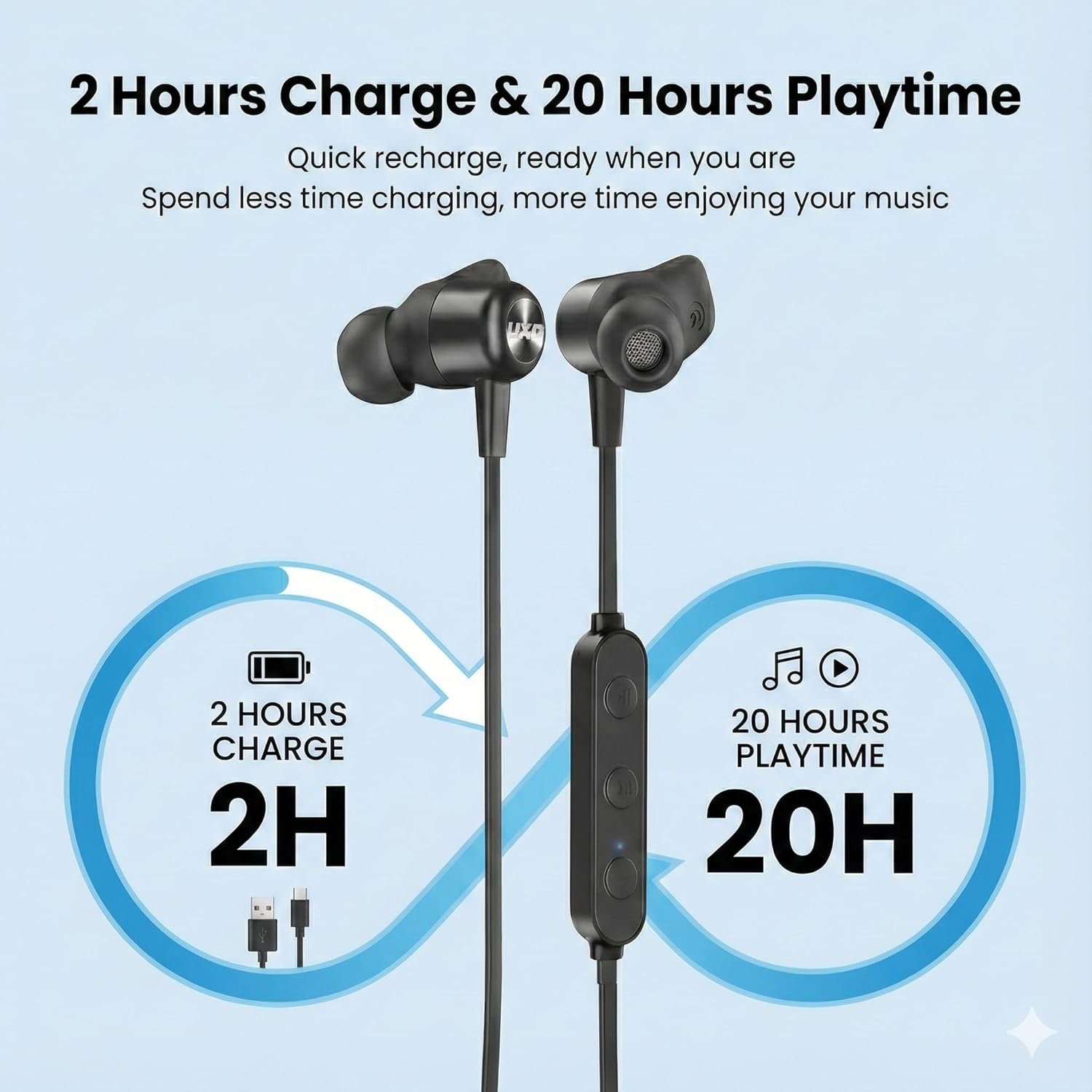 Detalle 2 de UXD Cuffie Bluetooth 20 Ore