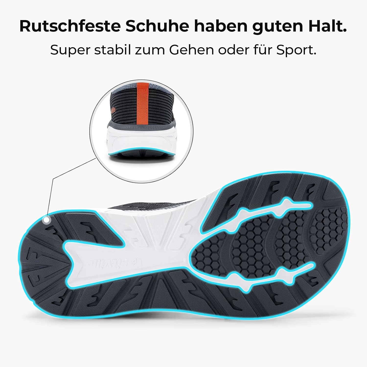 Thumbnail 4 de FitVille Extra Weite Laufschuhe Herren – Gedämpfte, atmungsaktive Jogging- und Sportschuhe mit breiter Zehenbox