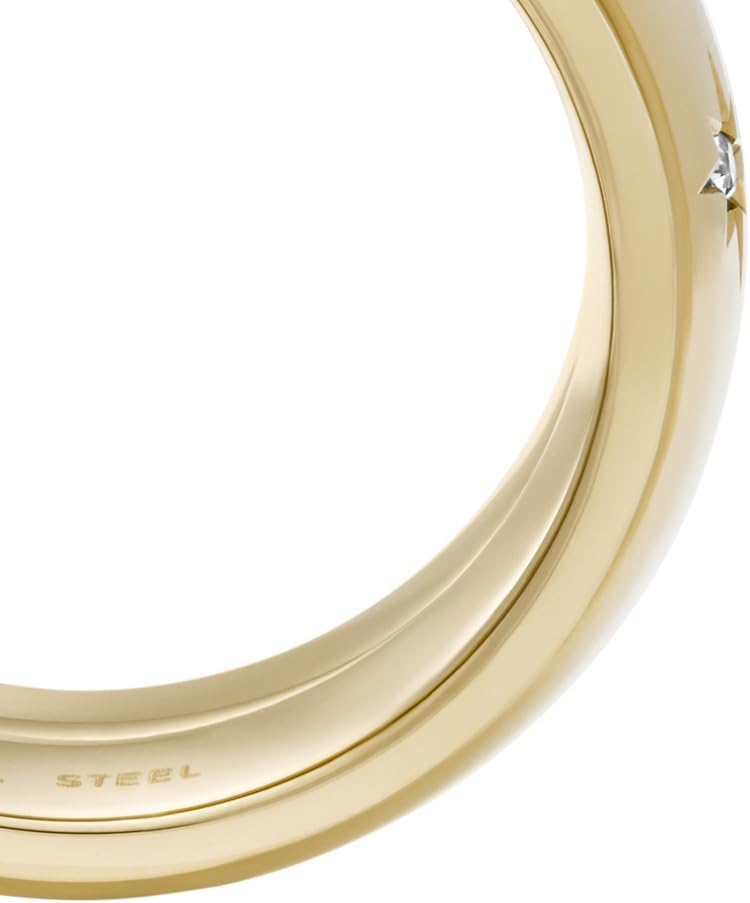 Detalle de Fossil Damen-Edelstahlring Sadie – Goldfarbener Edelstahlring