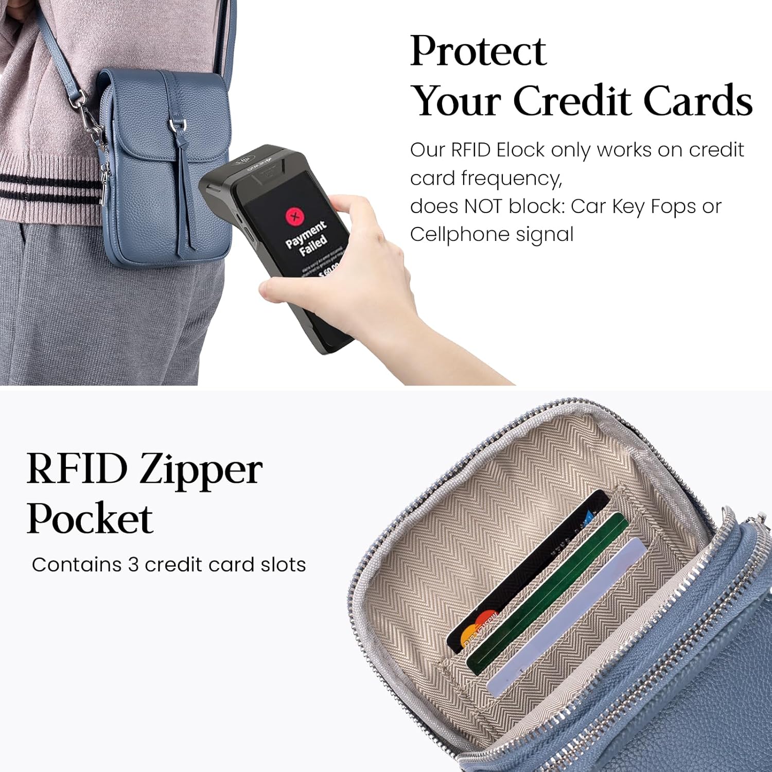 Thumbnail 2 de befen Genuine Leather Crossbody Bag for Women with RFID Protection