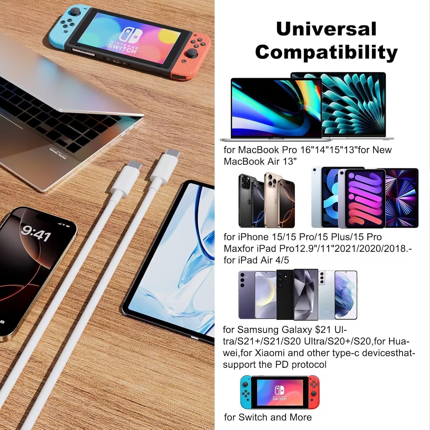 Thumbnail 4 de iPhone 17/16/15 USB‑C Charger Cable 1m pack