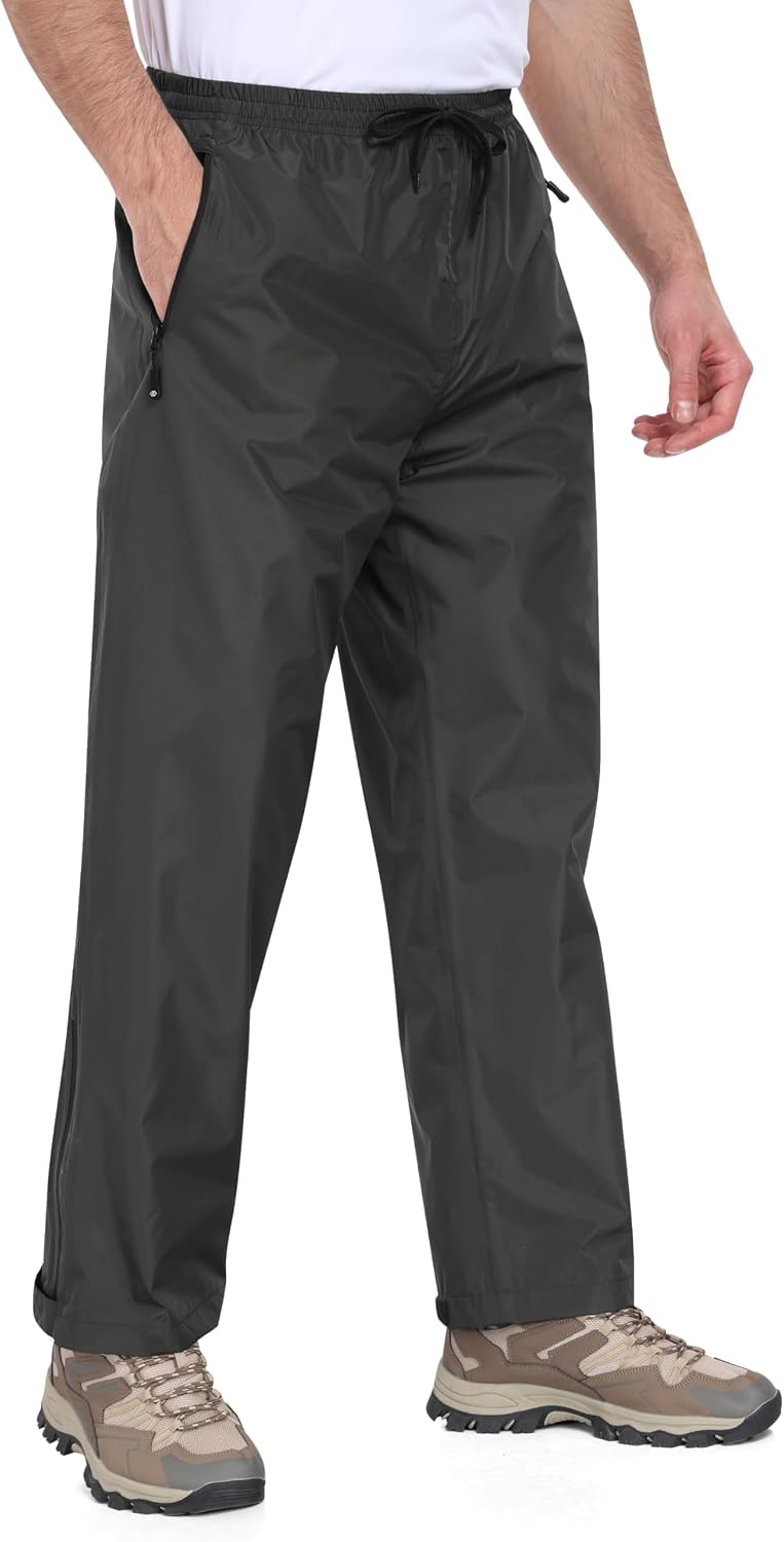 Detalle de Pantalon de pluie homme MoFiz léger imperméable et respirant, coupe-vent pliable avec poches zippées